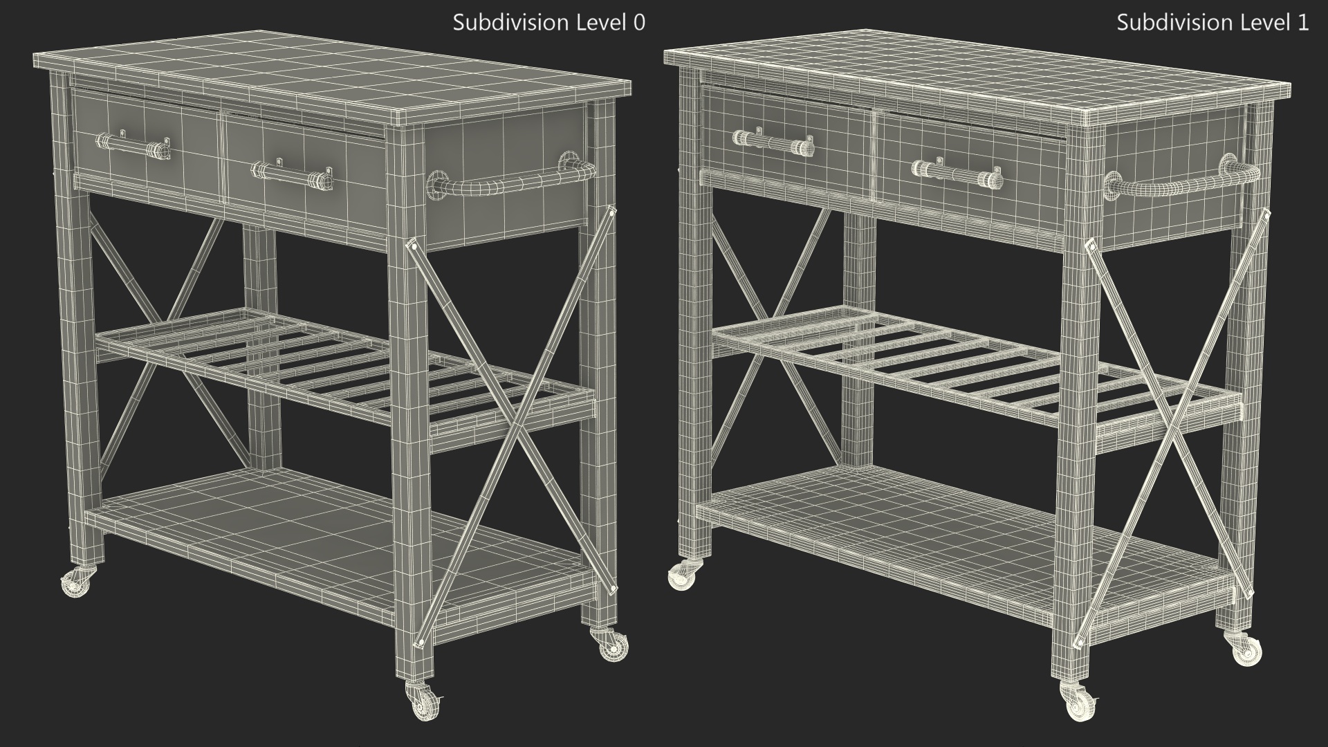 3D model Zarmig Kitchen Cart Black