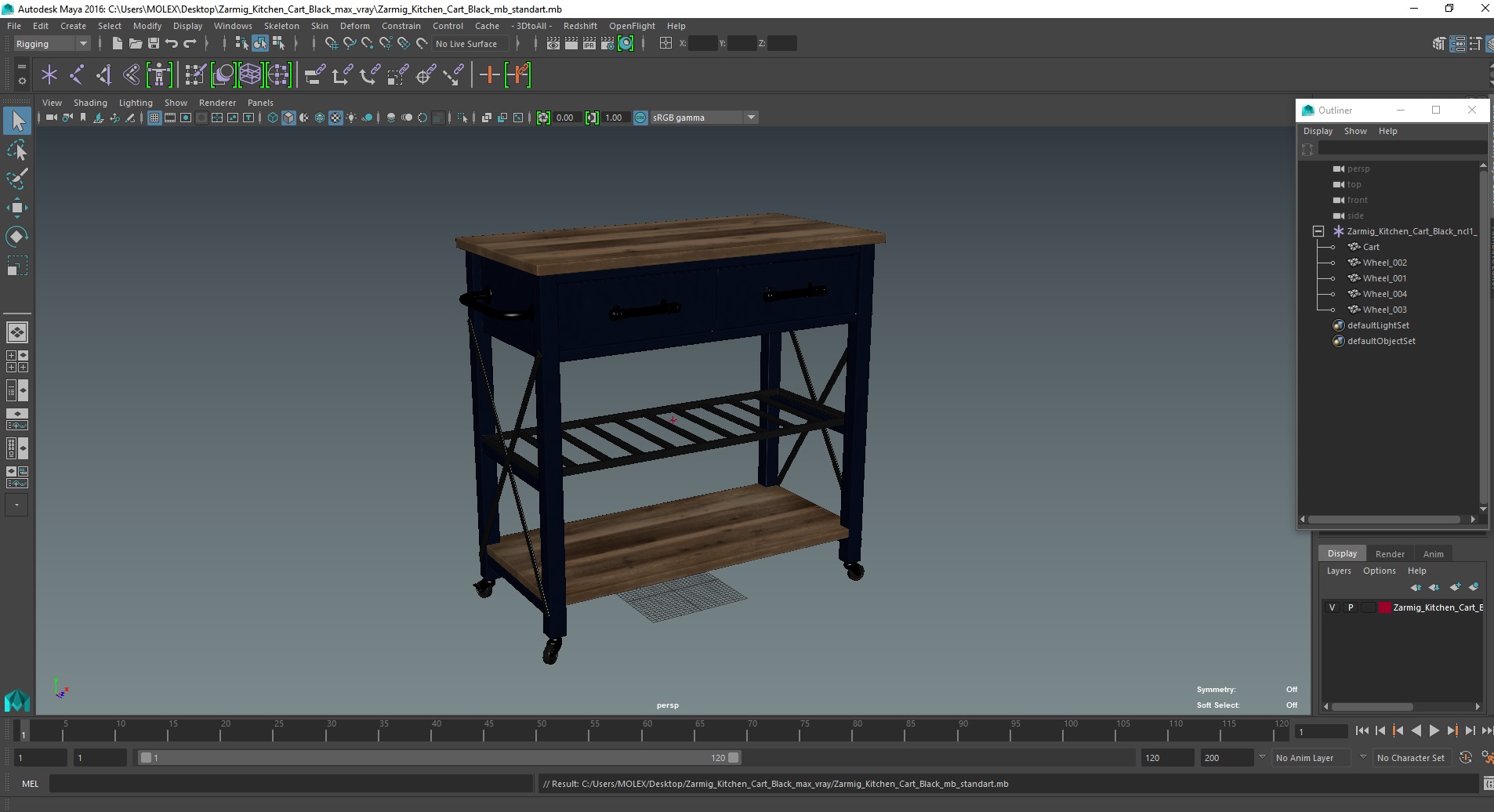 3D model Zarmig Kitchen Cart Black