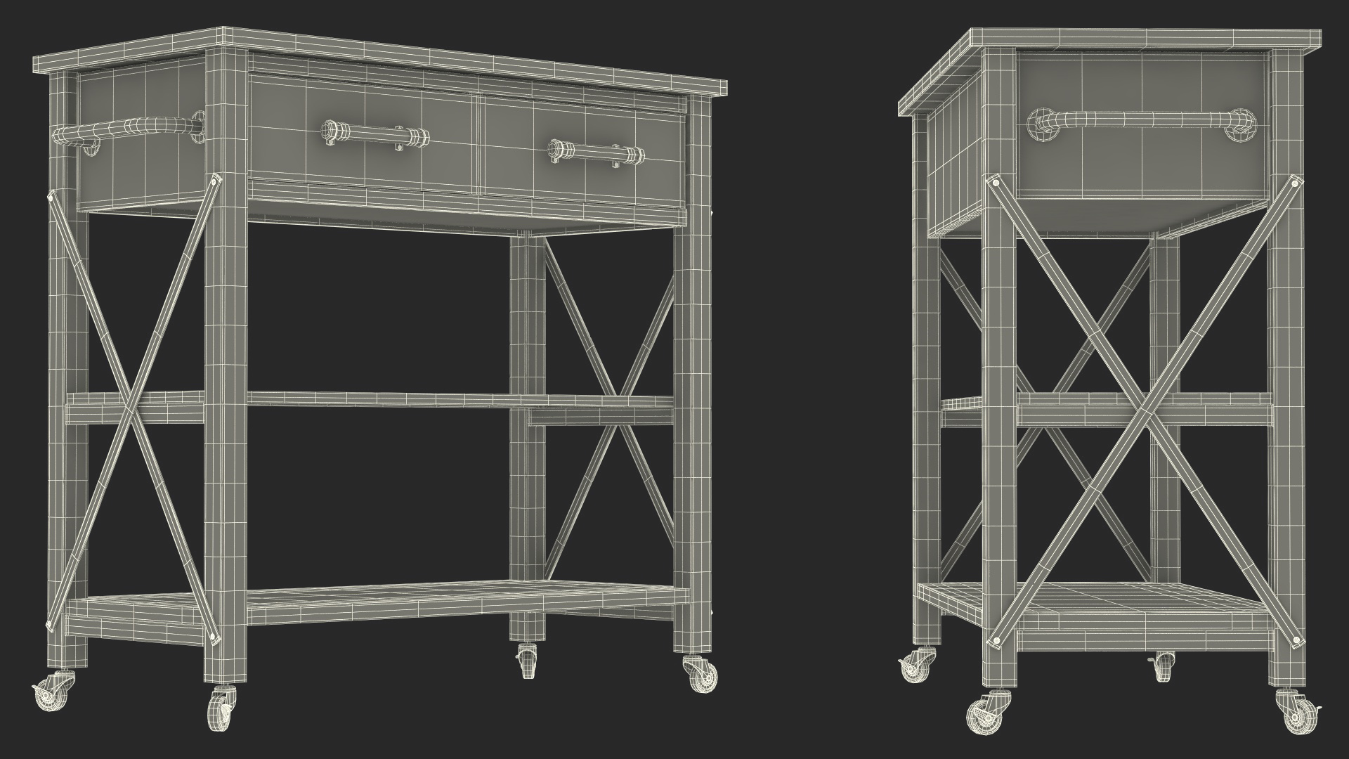 3D model Zarmig Kitchen Cart Black