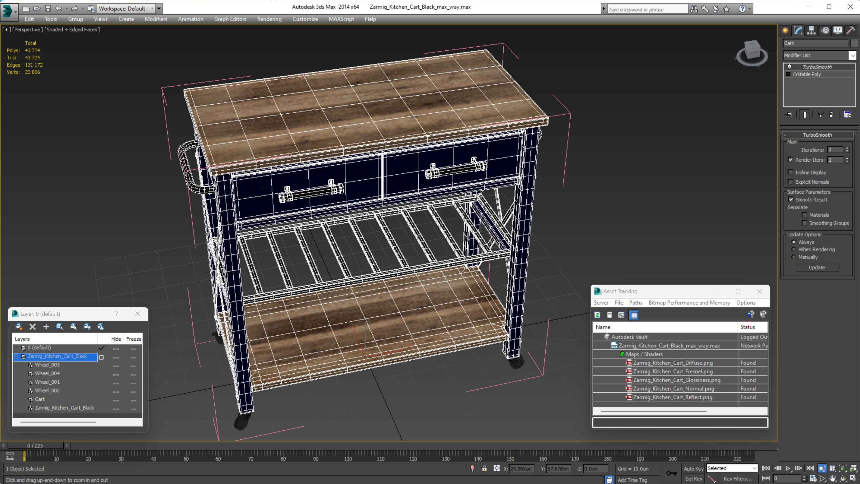 3D model Zarmig Kitchen Cart Black