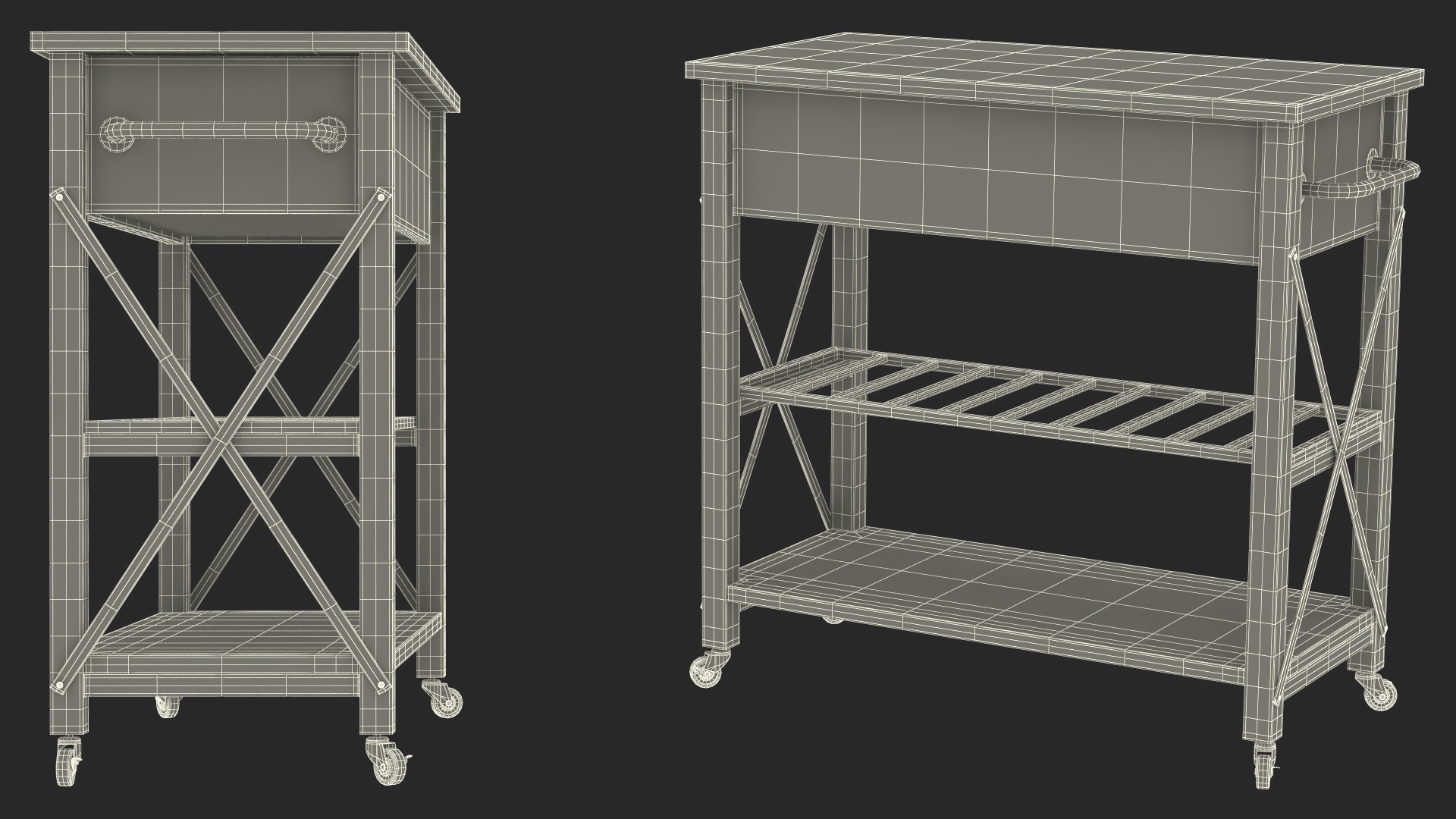 3D model Zarmig Kitchen Cart Black