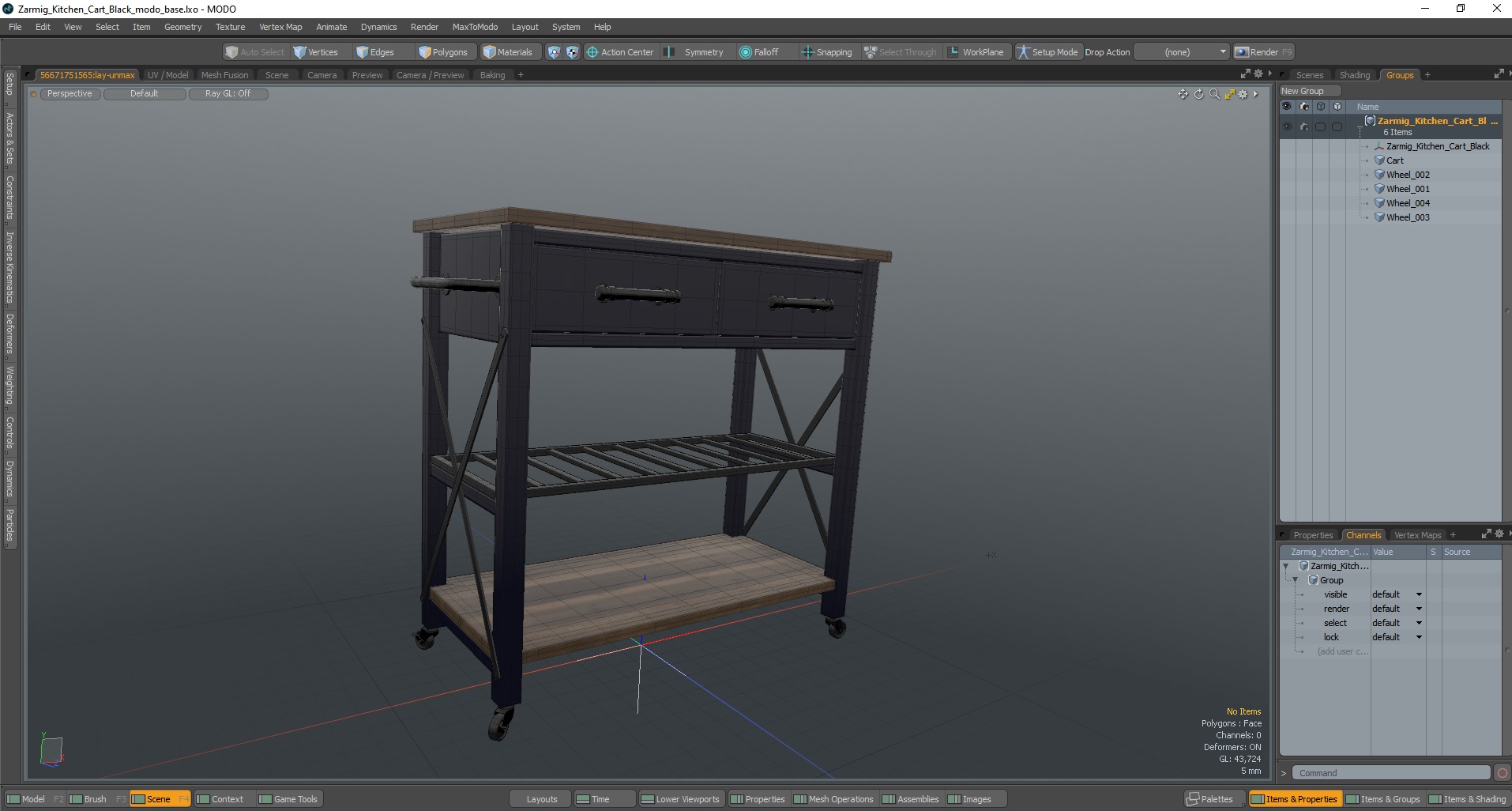 3D model Zarmig Kitchen Cart Black