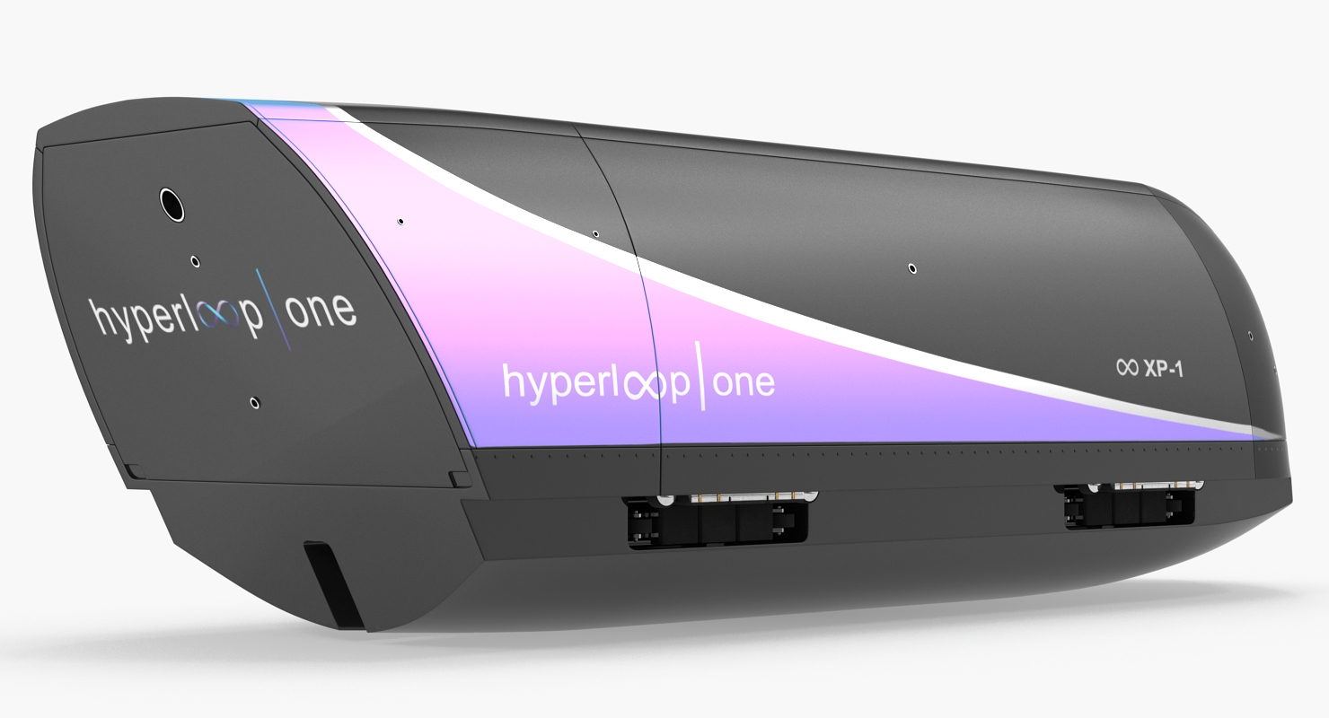 3D Speed Hyperloop Tunnel Section with Train