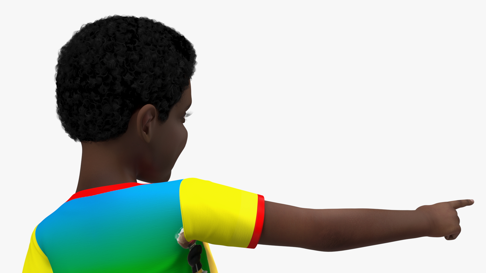 Black Child Boy laughing Pose 3D model