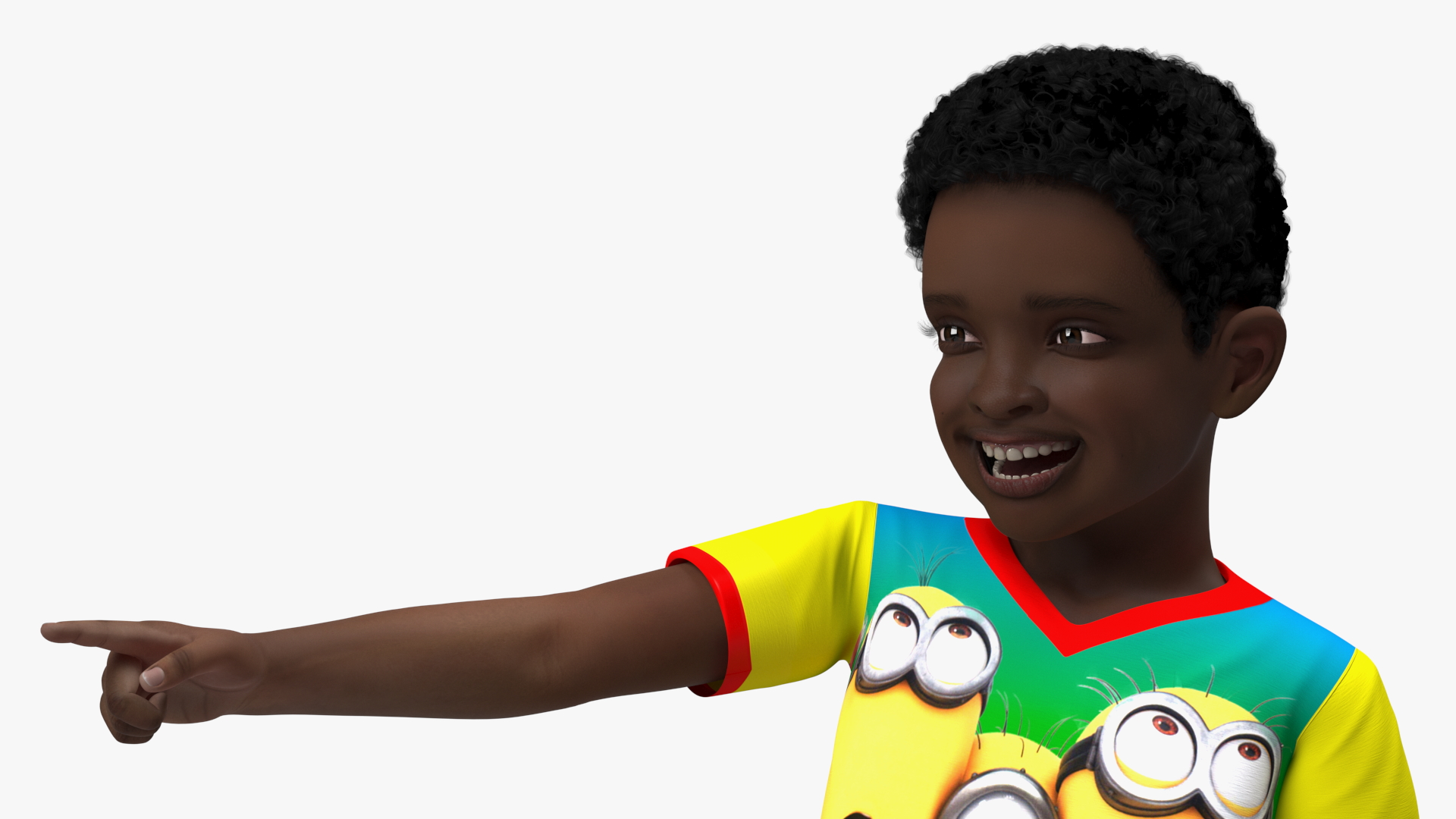 Black Child Boy laughing Pose 3D model