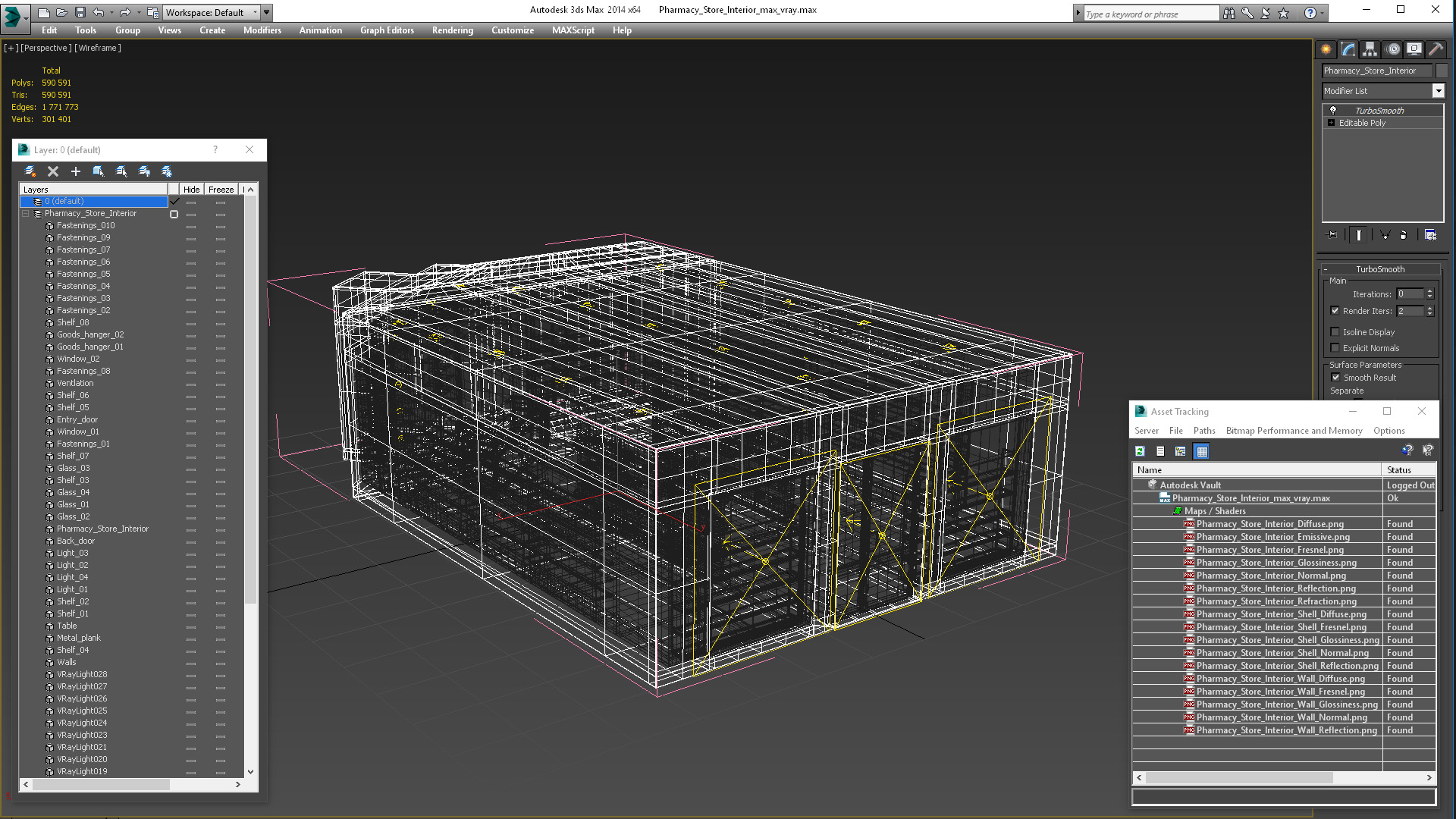 3D Pharmacy Store Interior model