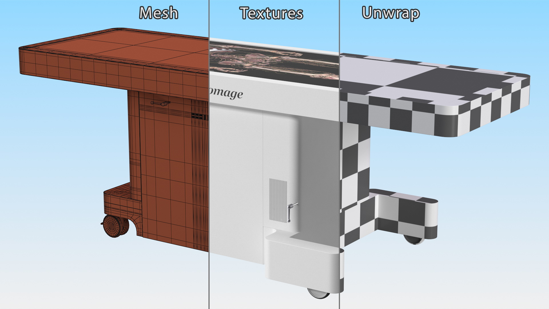 3D Horizontal Anatomical Training Table