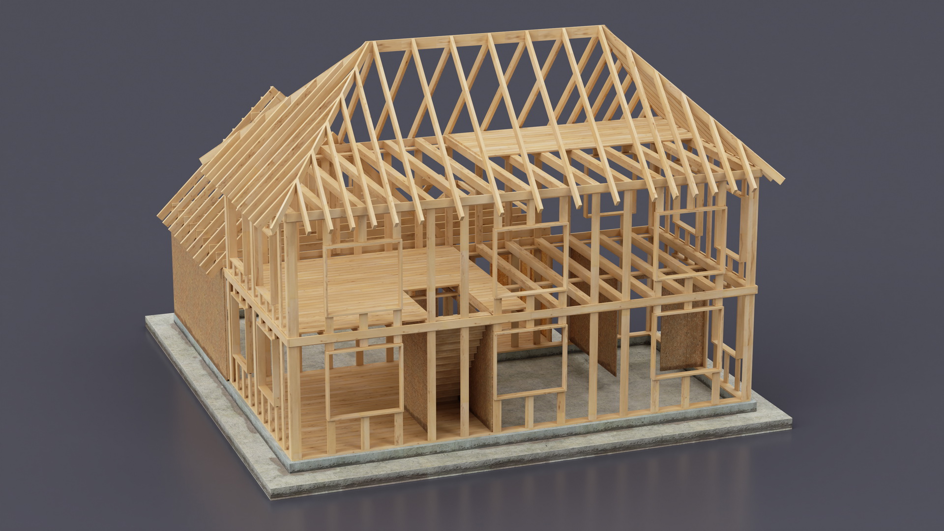 3D model Framed House Construction