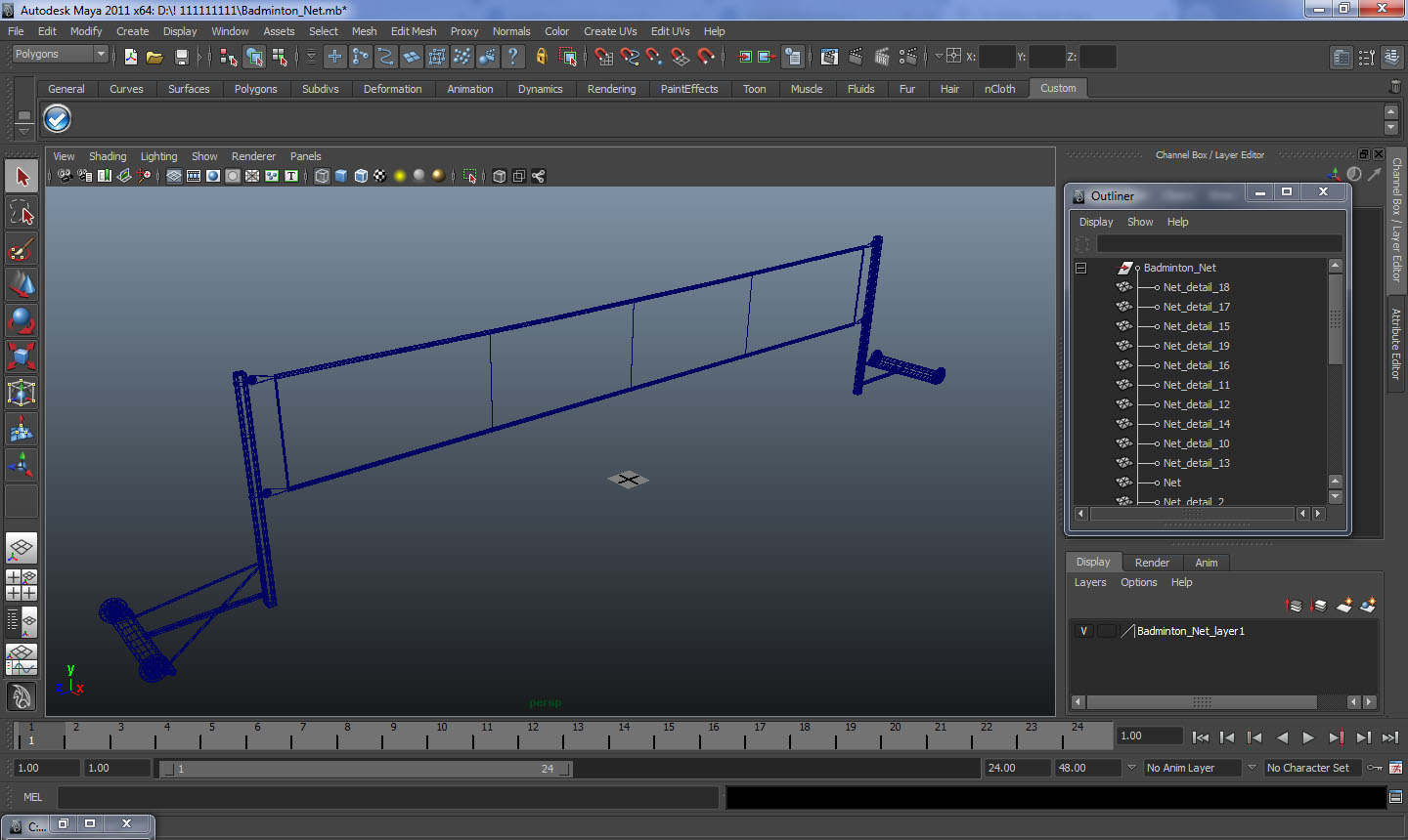 3D Badminton Net model