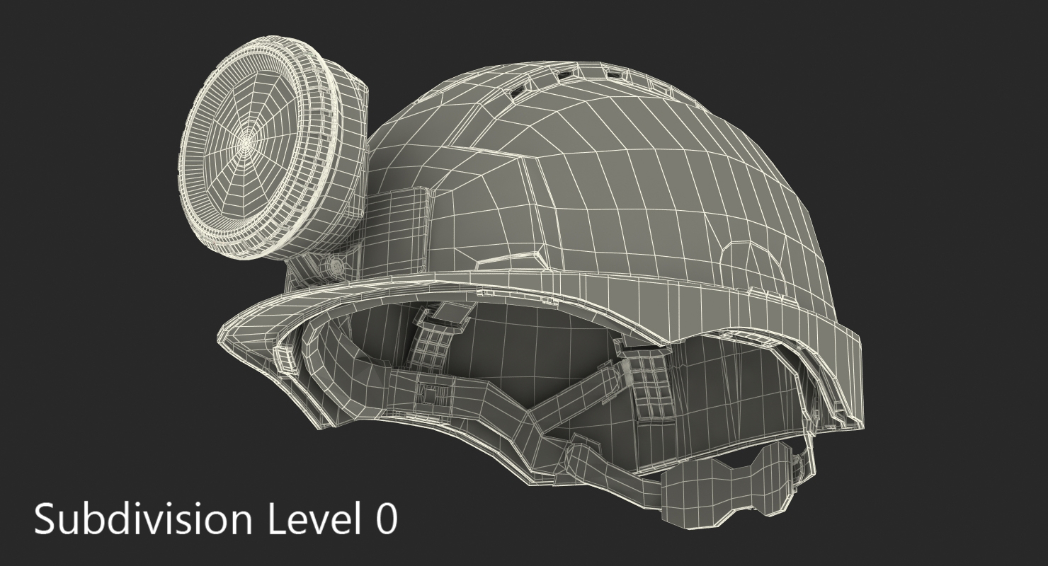 Miner Helmet With Lamp 3D