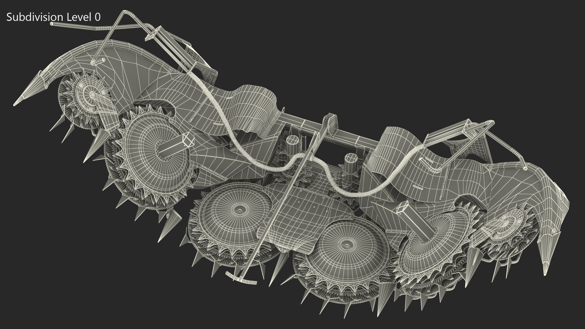 3D Harvester Corn Header Semi-Folded model