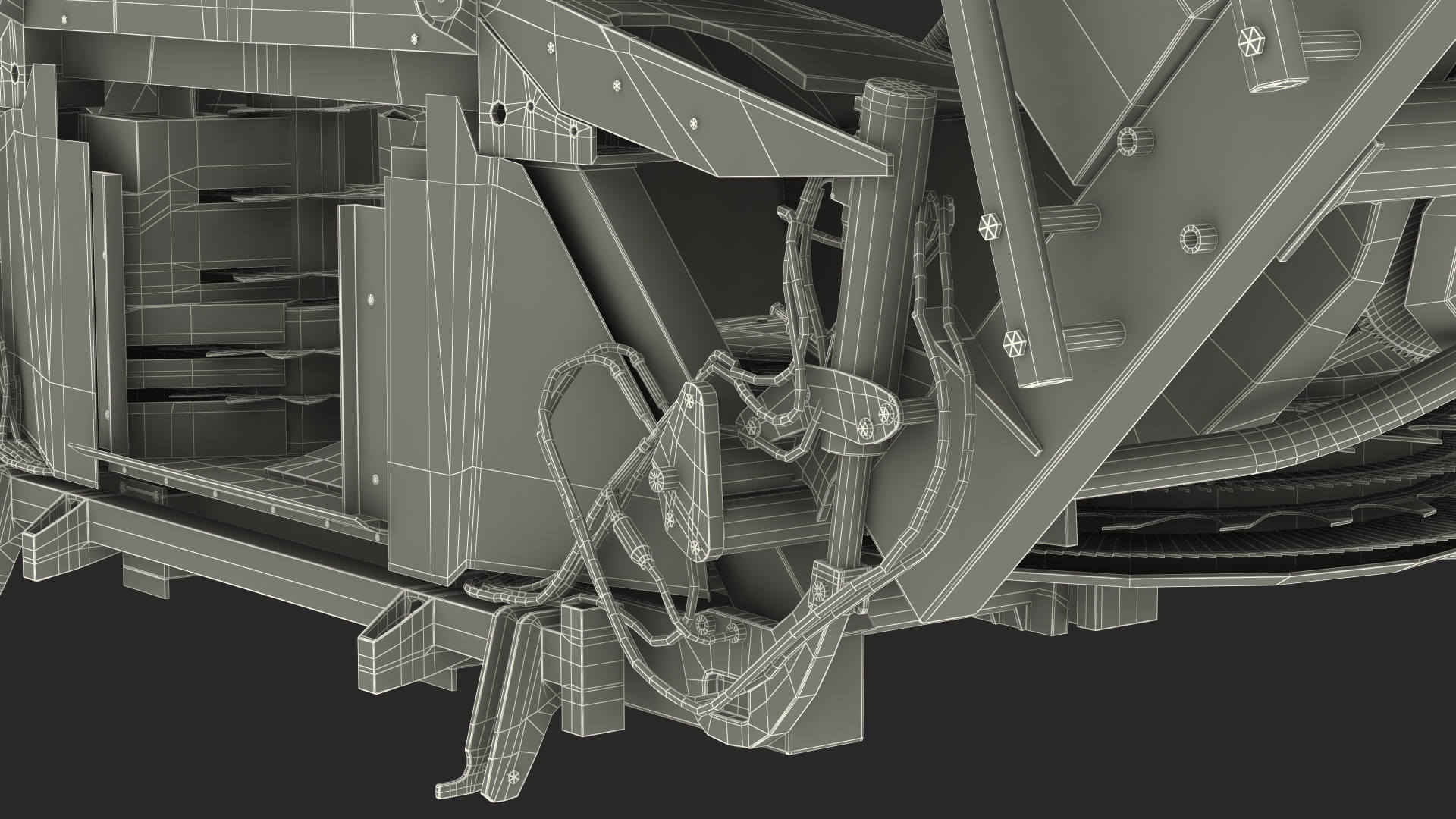 3D Harvester Corn Header Semi-Folded model