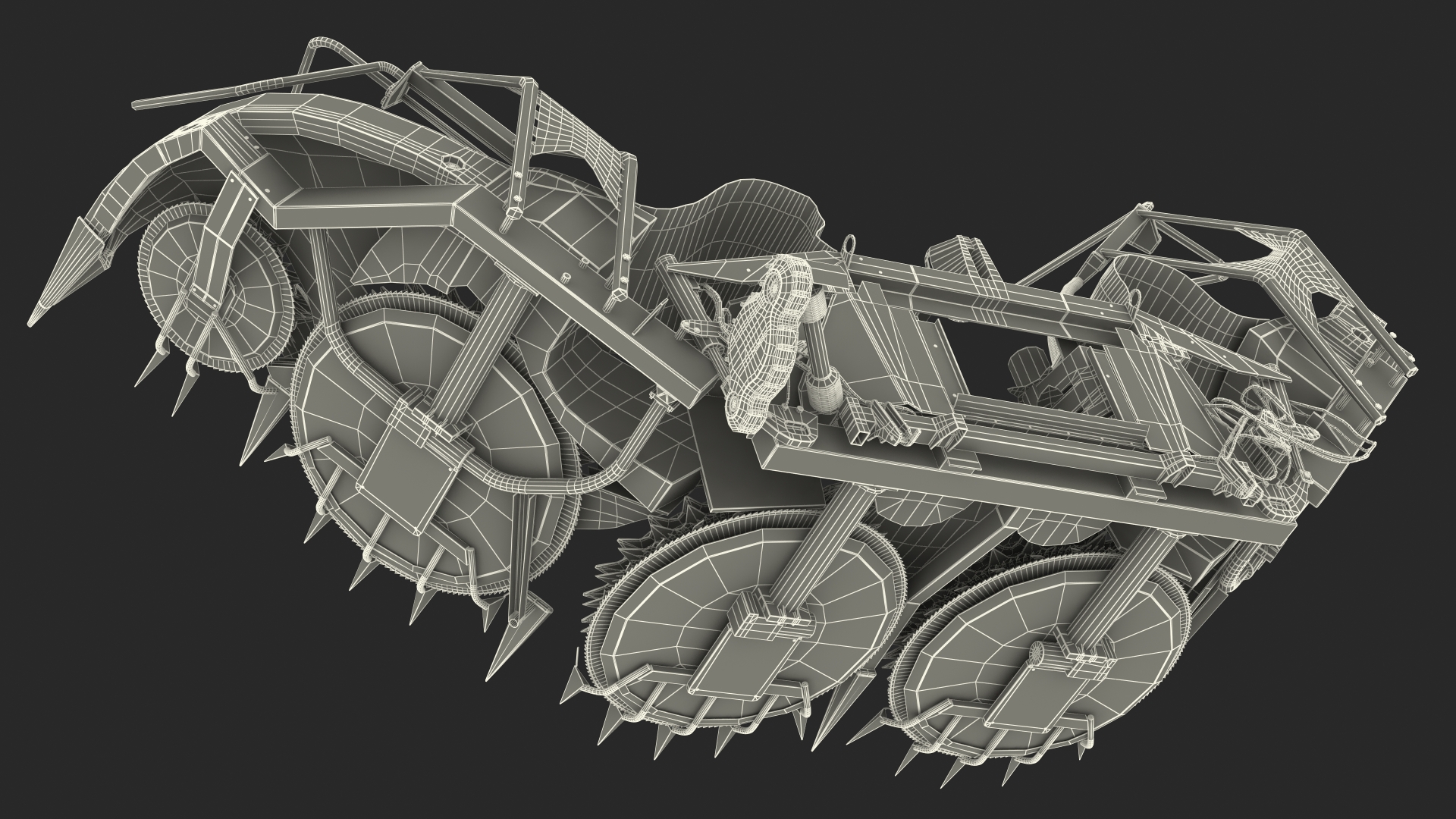 3D Harvester Corn Header Semi-Folded model