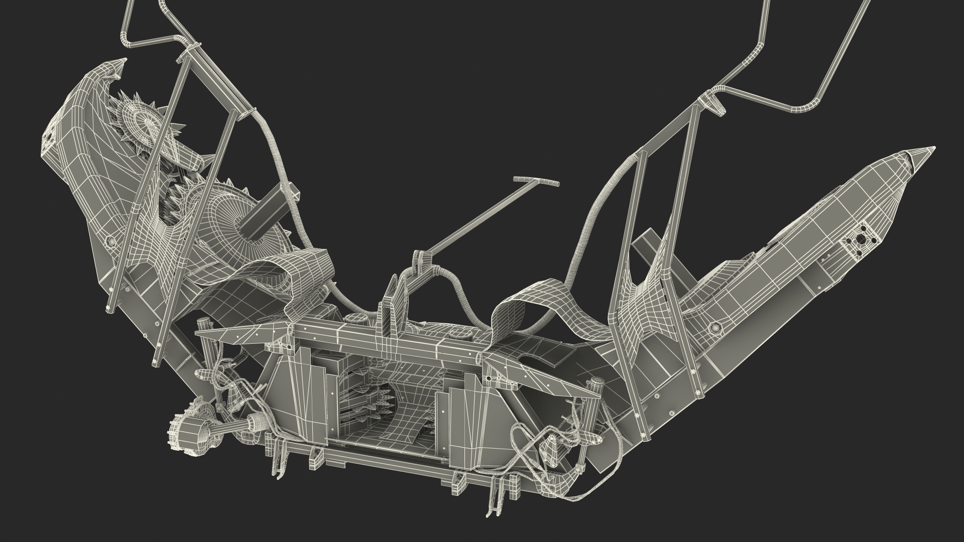 3D Harvester Corn Header Semi-Folded model