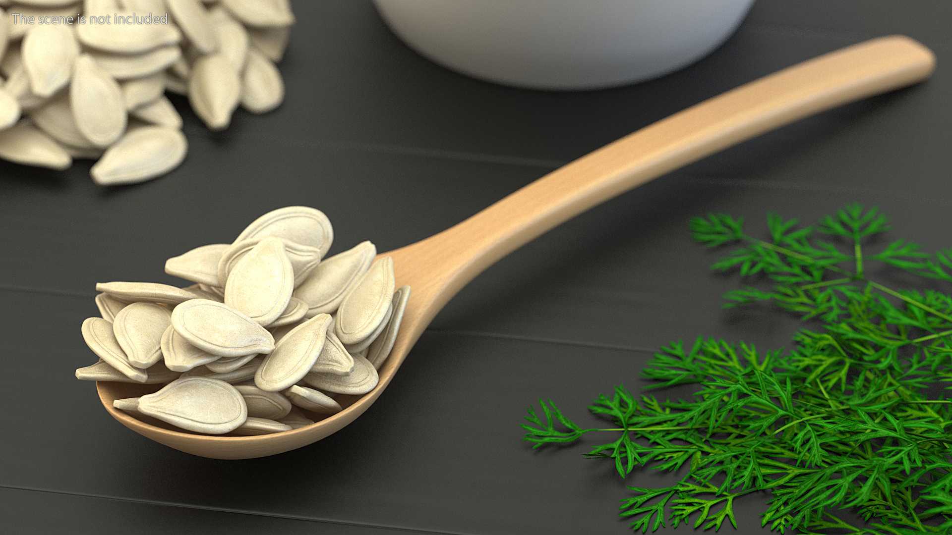 3D Wooden Spoon with Pumpkin Seeds