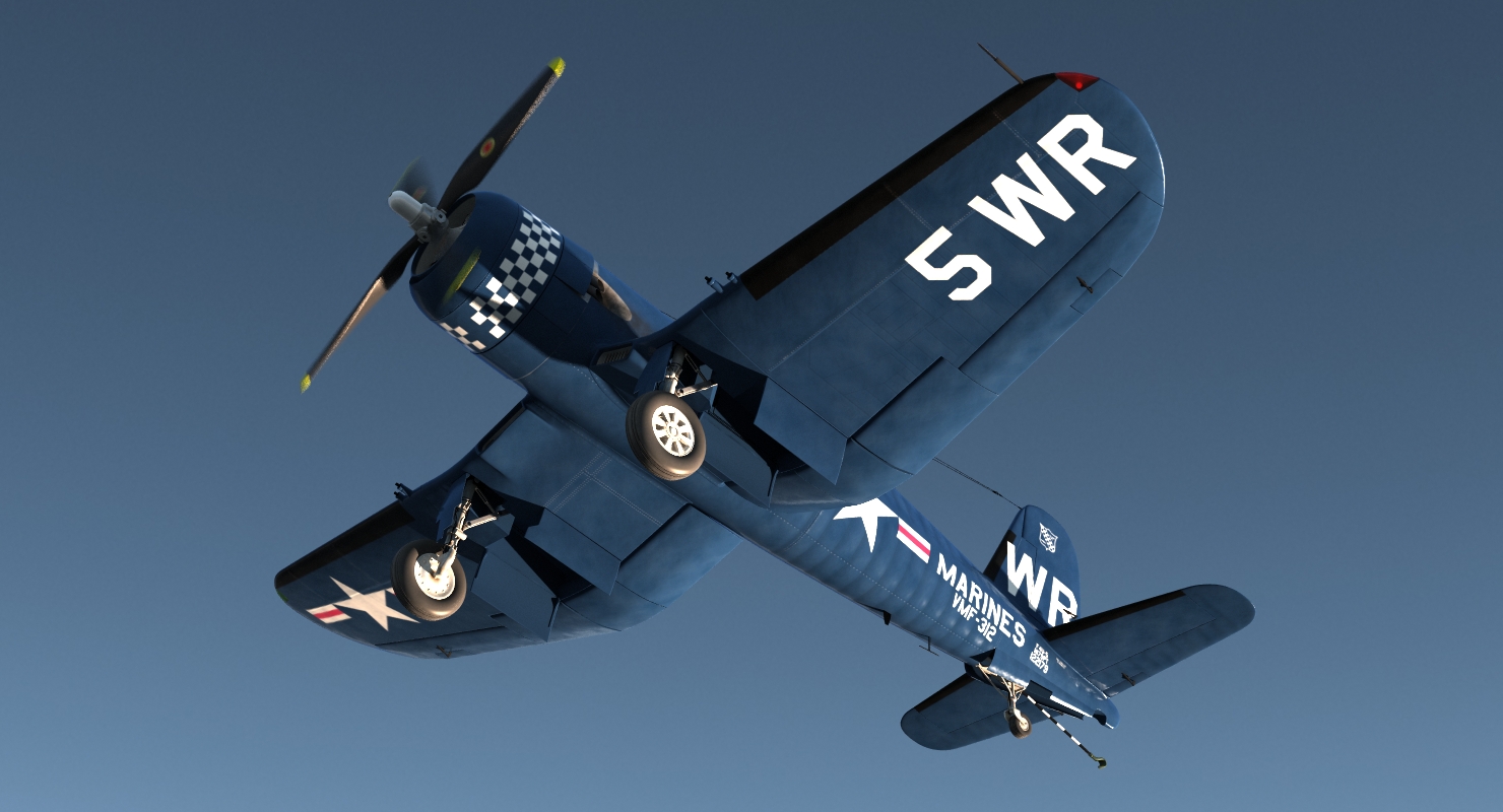 3D model Fighter F4U Corsair US Marine Corps