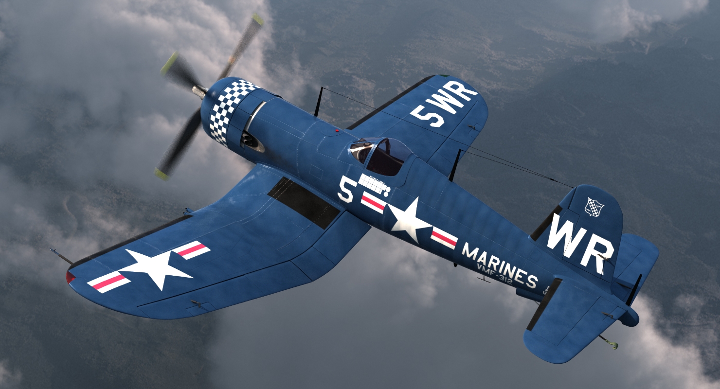 3D model Fighter F4U Corsair US Marine Corps