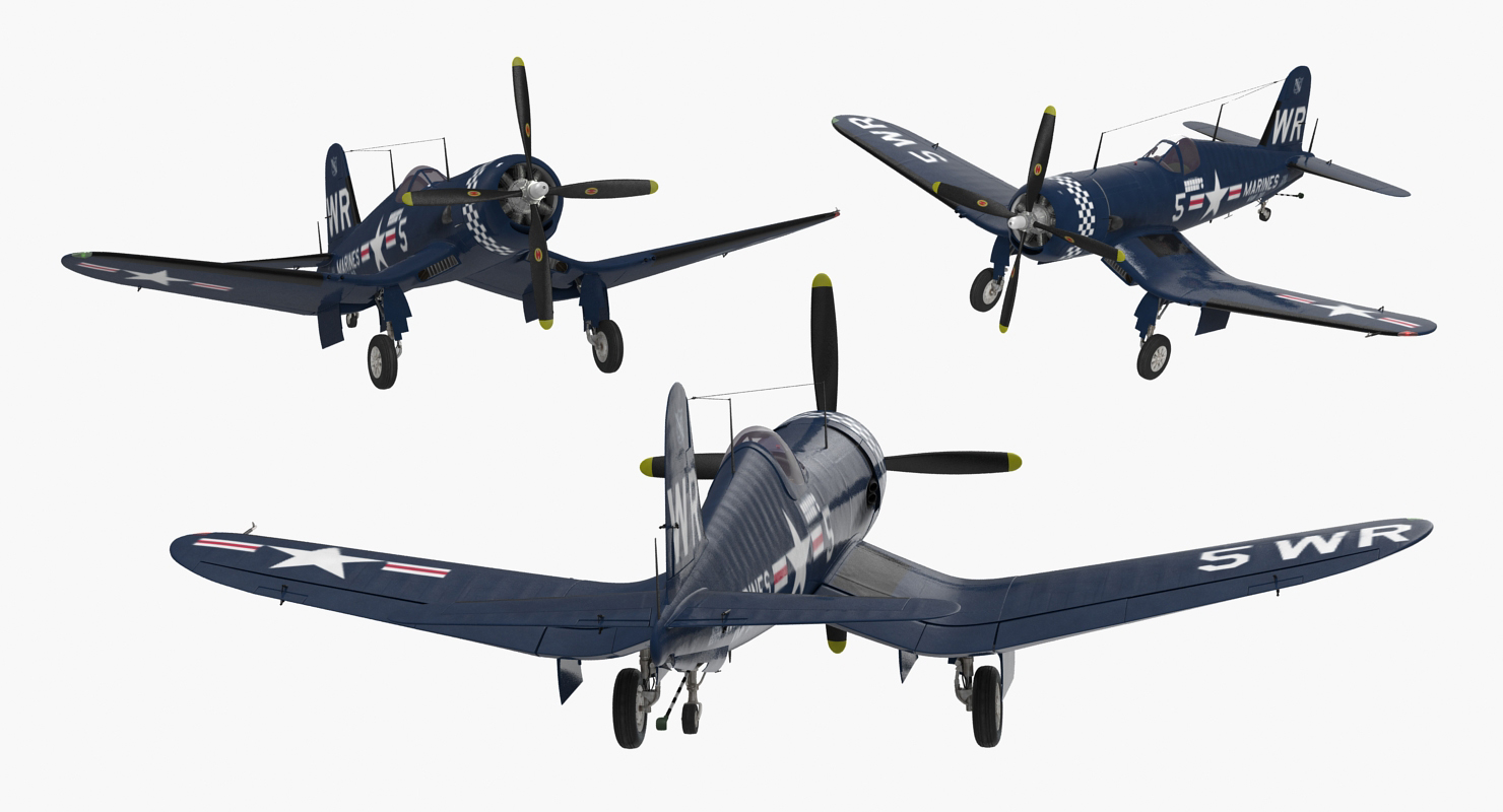 3D model Fighter F4U Corsair US Marine Corps