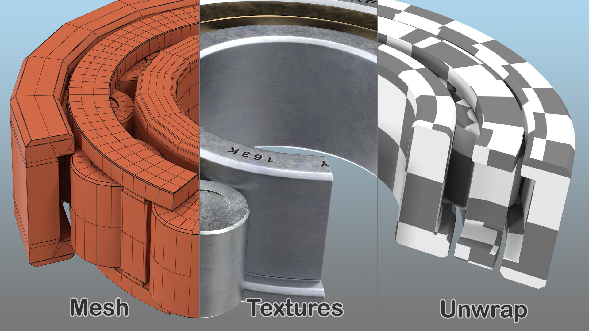 3D model Roller Bearing Cut Inside