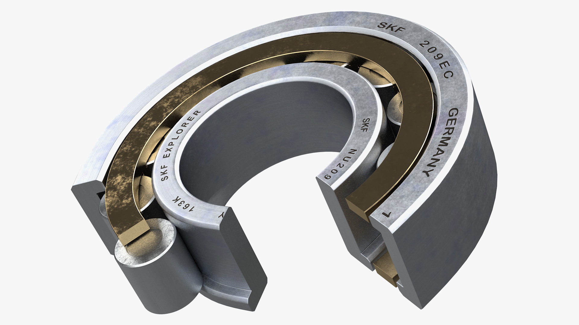 3D model Roller Bearing Cut Inside