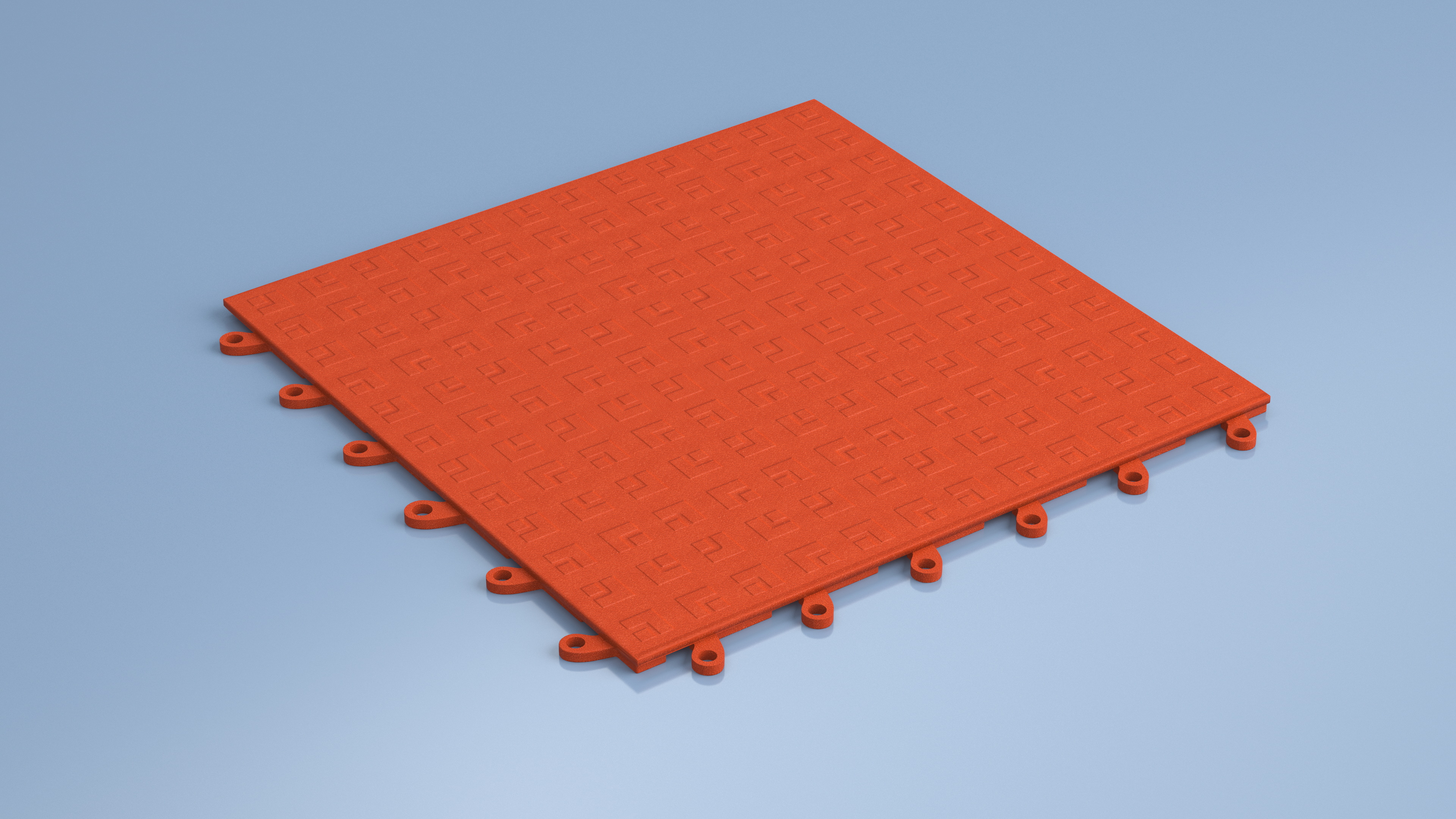 3D Interlocking Gym Floor Mat Orange model