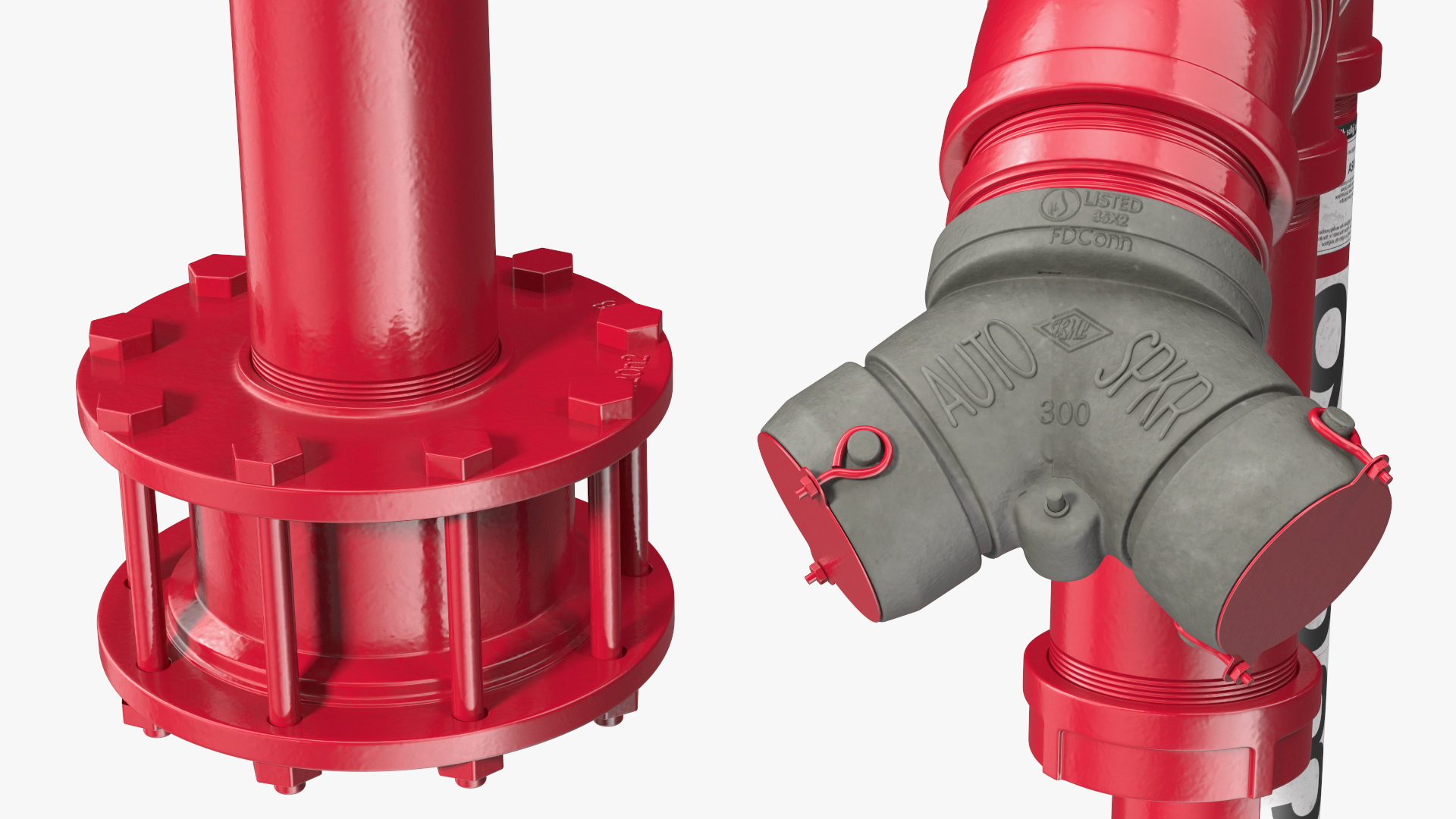 3D Double Pipe Fire Hydrant New model