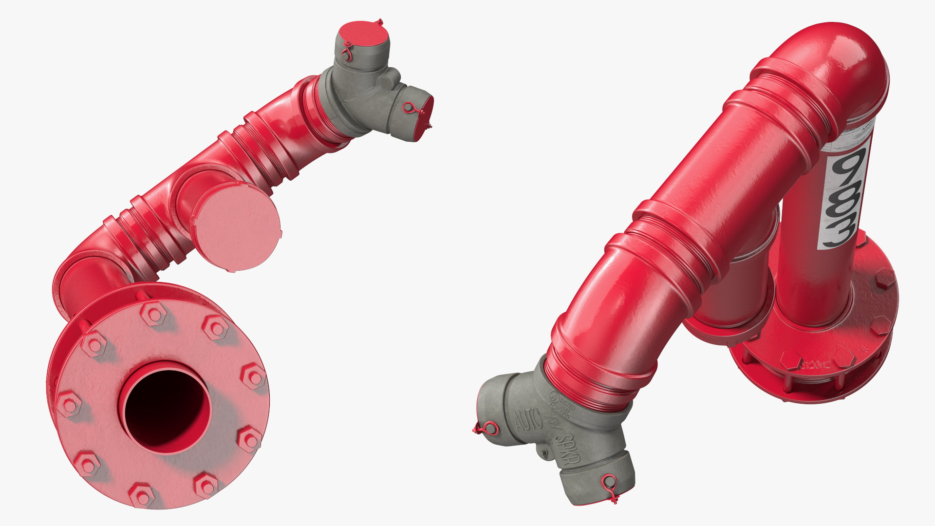 3D Double Pipe Fire Hydrant New model