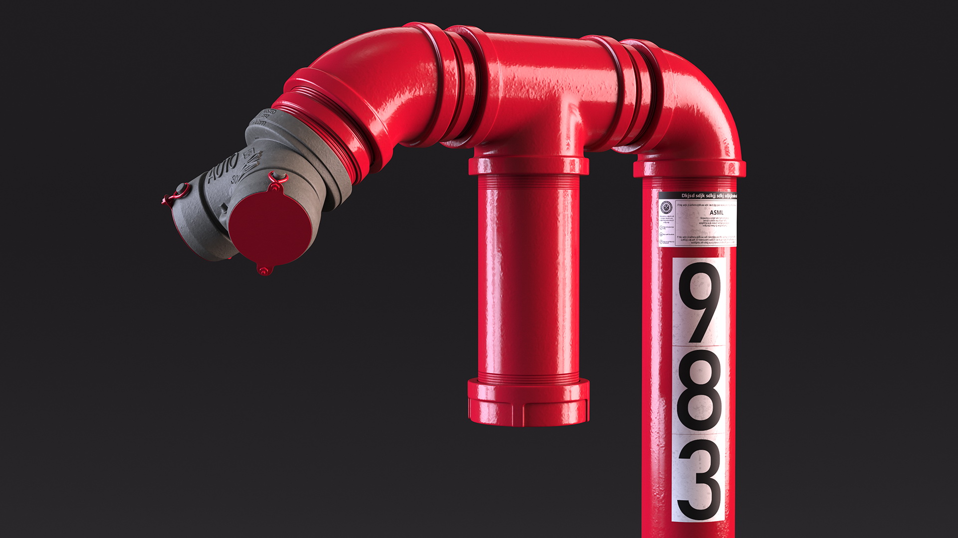 3D Double Pipe Fire Hydrant New model