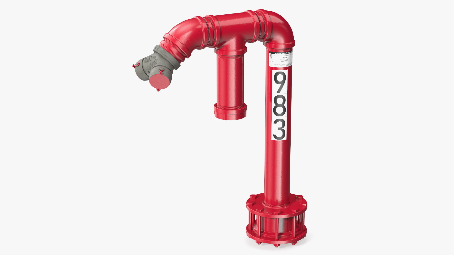 3D Double Pipe Fire Hydrant New model