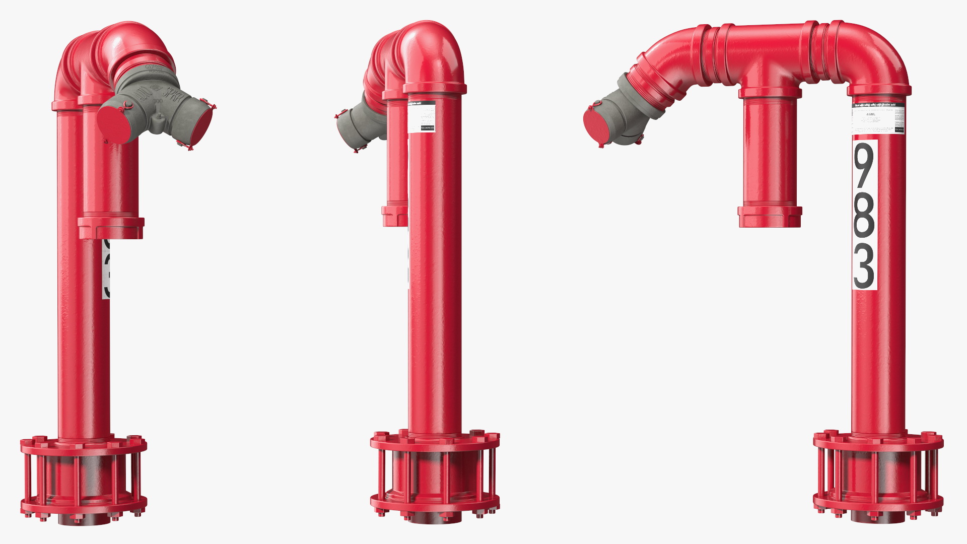 3D Double Pipe Fire Hydrant New model