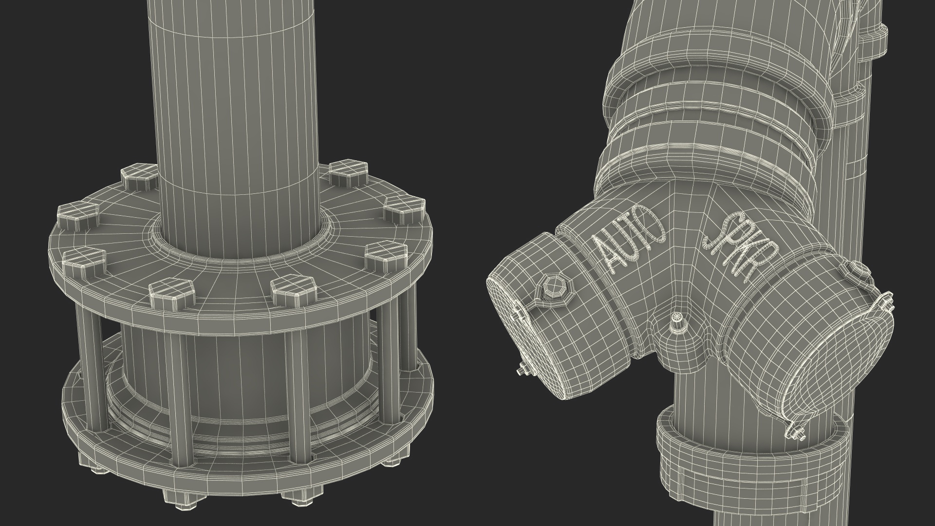 3D Double Pipe Fire Hydrant New model