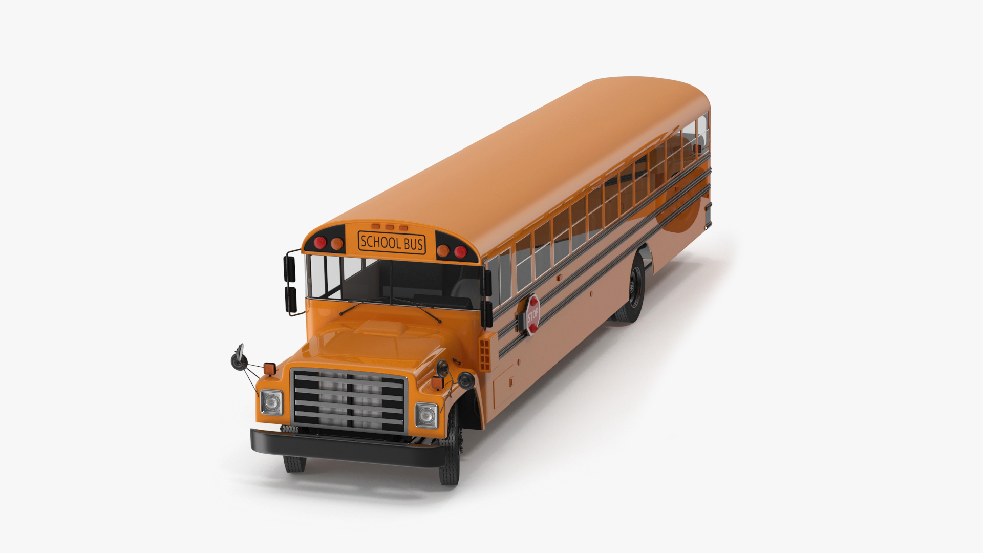 3D model Old School Bus Rigged for Maya