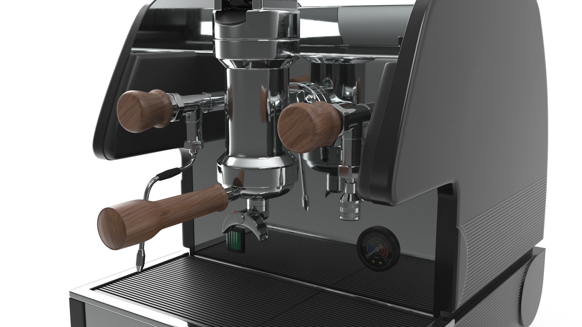 3D La Pavoni BAR T 1L Espresso Machine Chrome and Wood