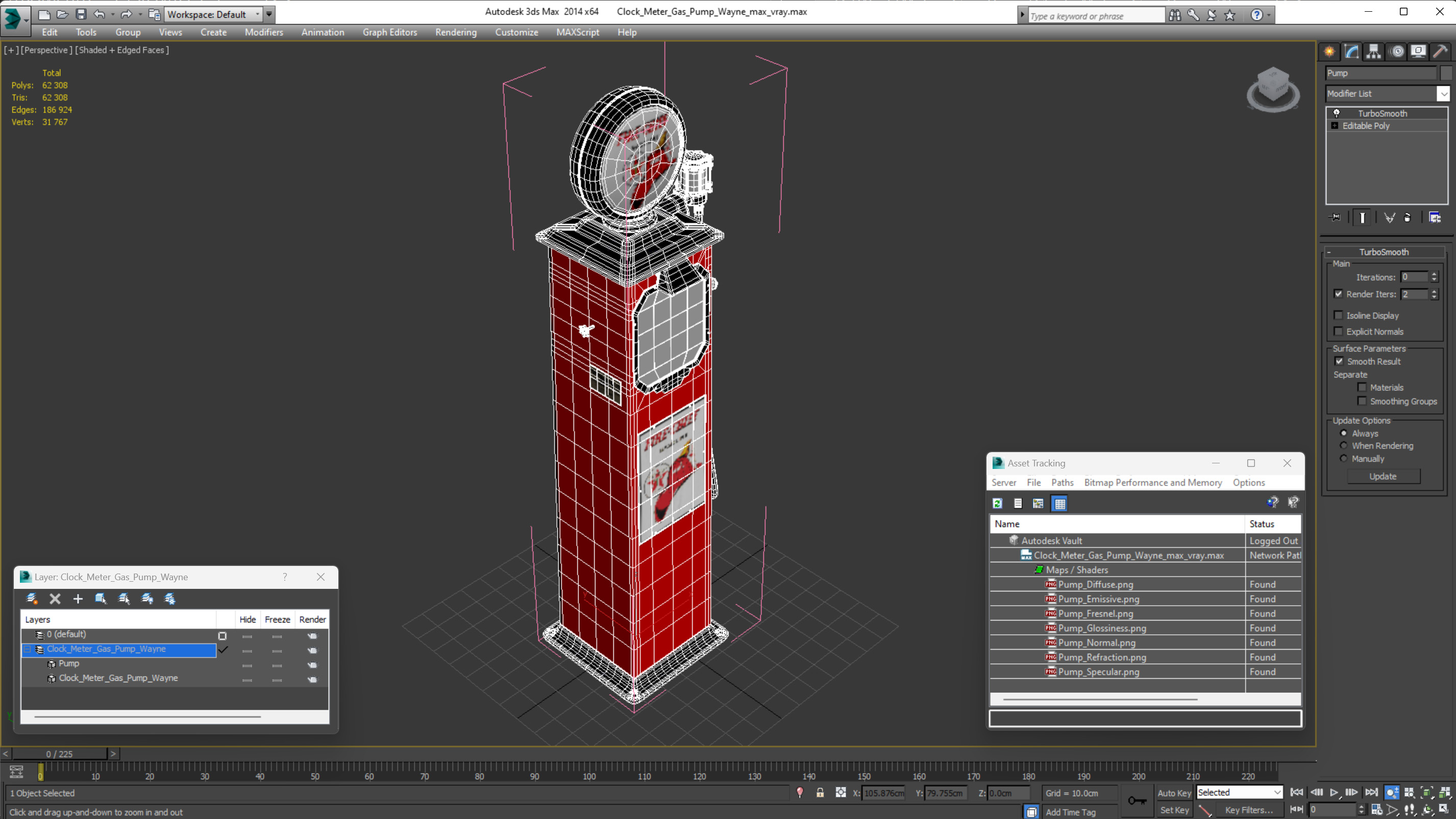 3D Clock Meter Gas Pump Wayne