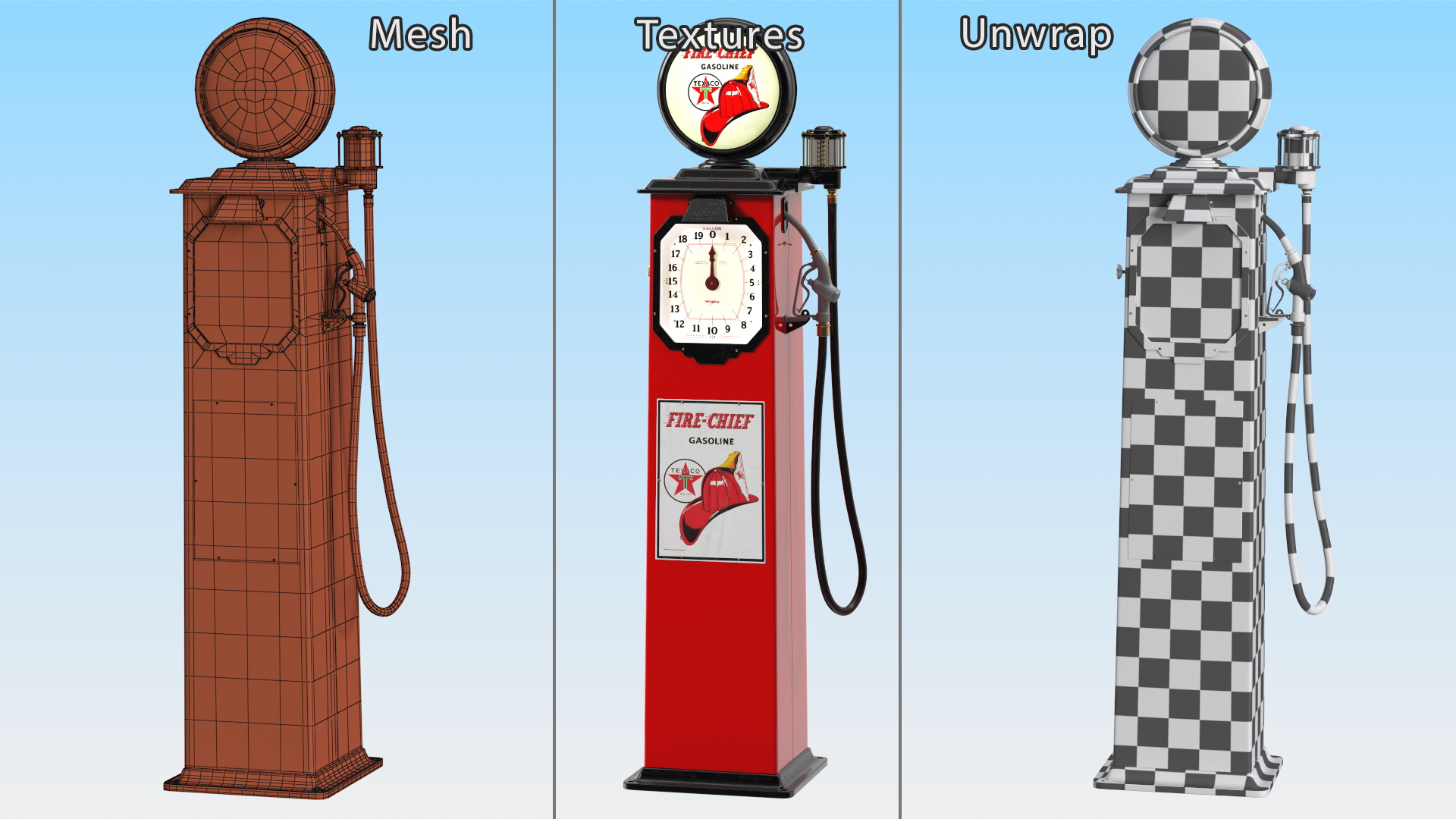 3D Clock Meter Gas Pump Wayne