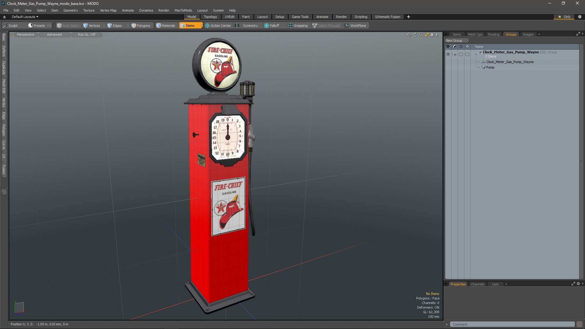 3D Clock Meter Gas Pump Wayne