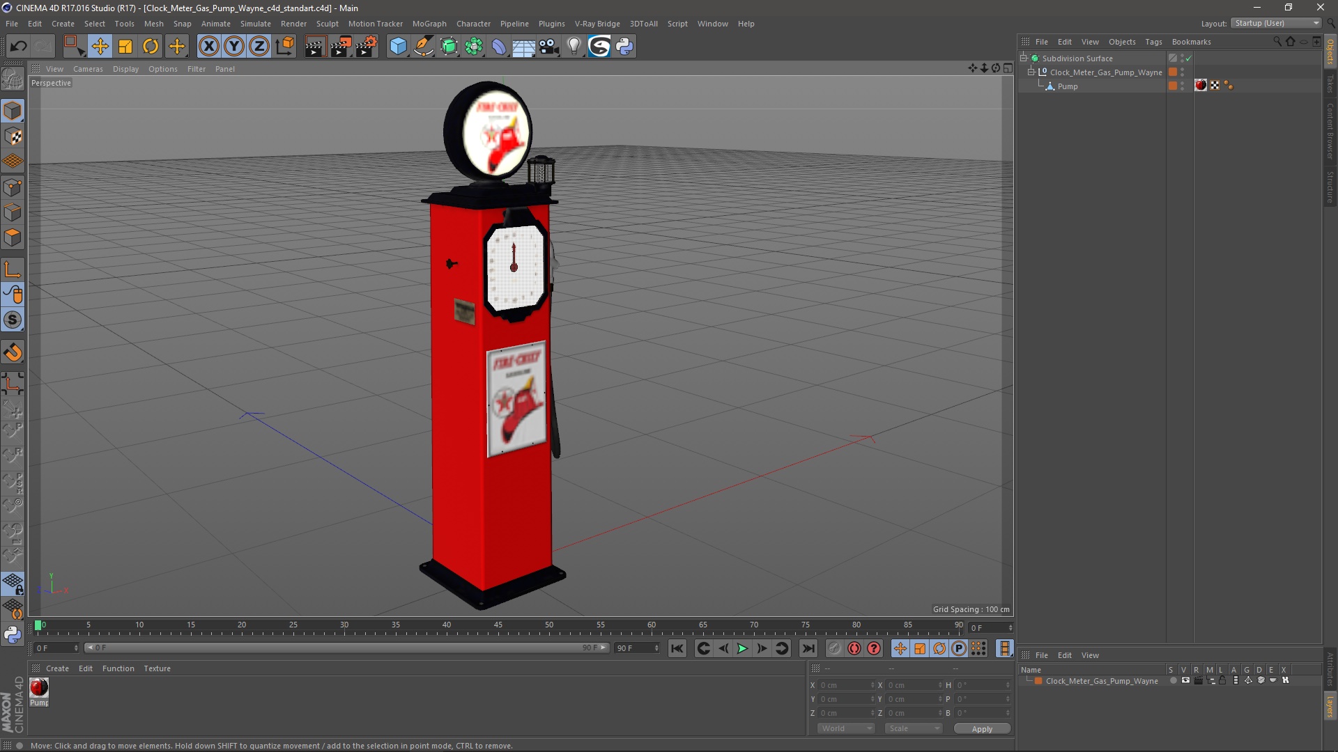 3D Clock Meter Gas Pump Wayne