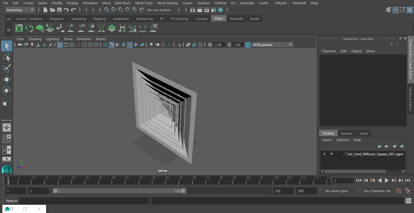 Air Vent Diffuser Square 3D model