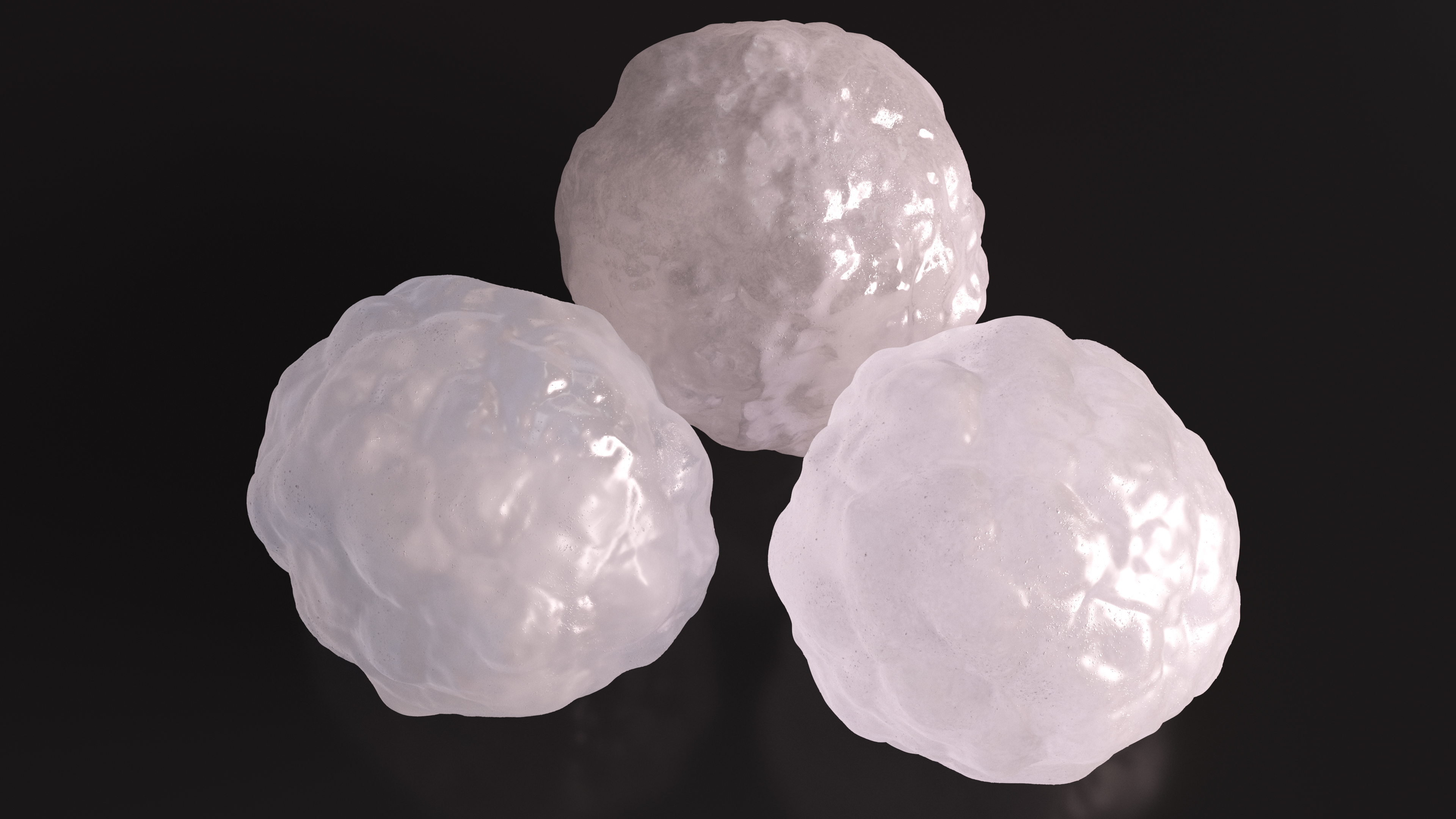 Three Large Hailstones 3D