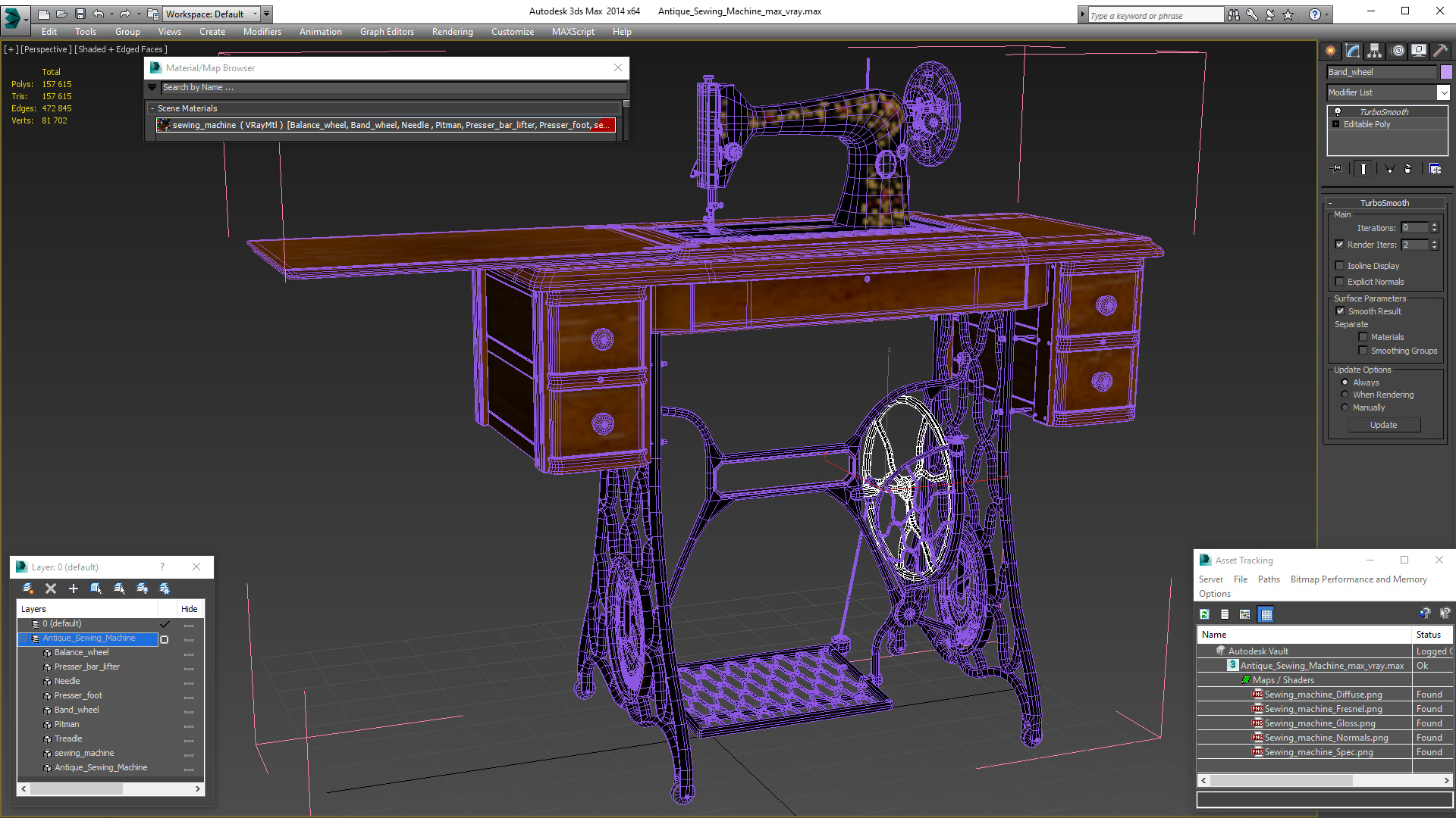 Antique Sewing Machine 3D