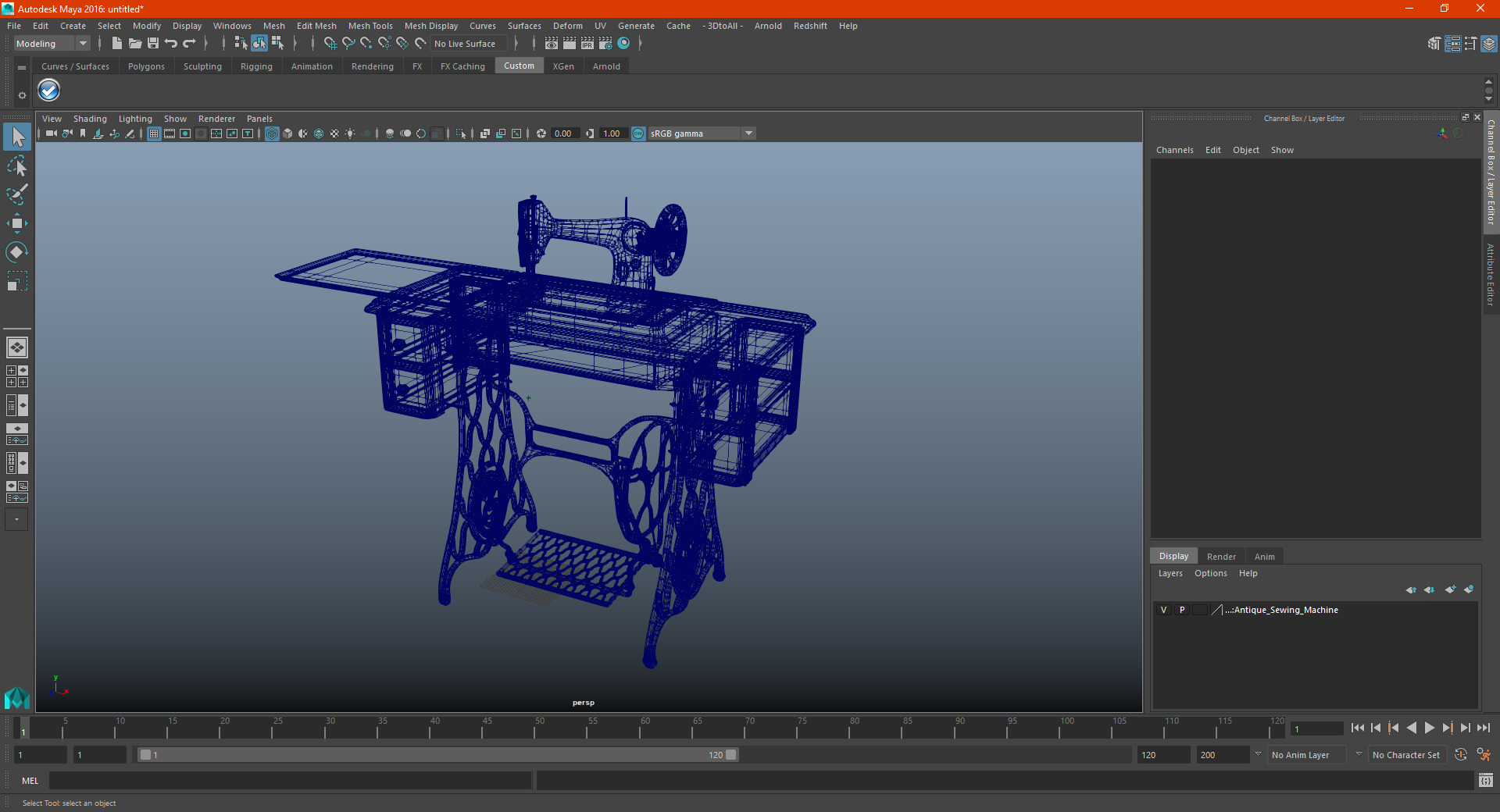 Antique Sewing Machine 3D