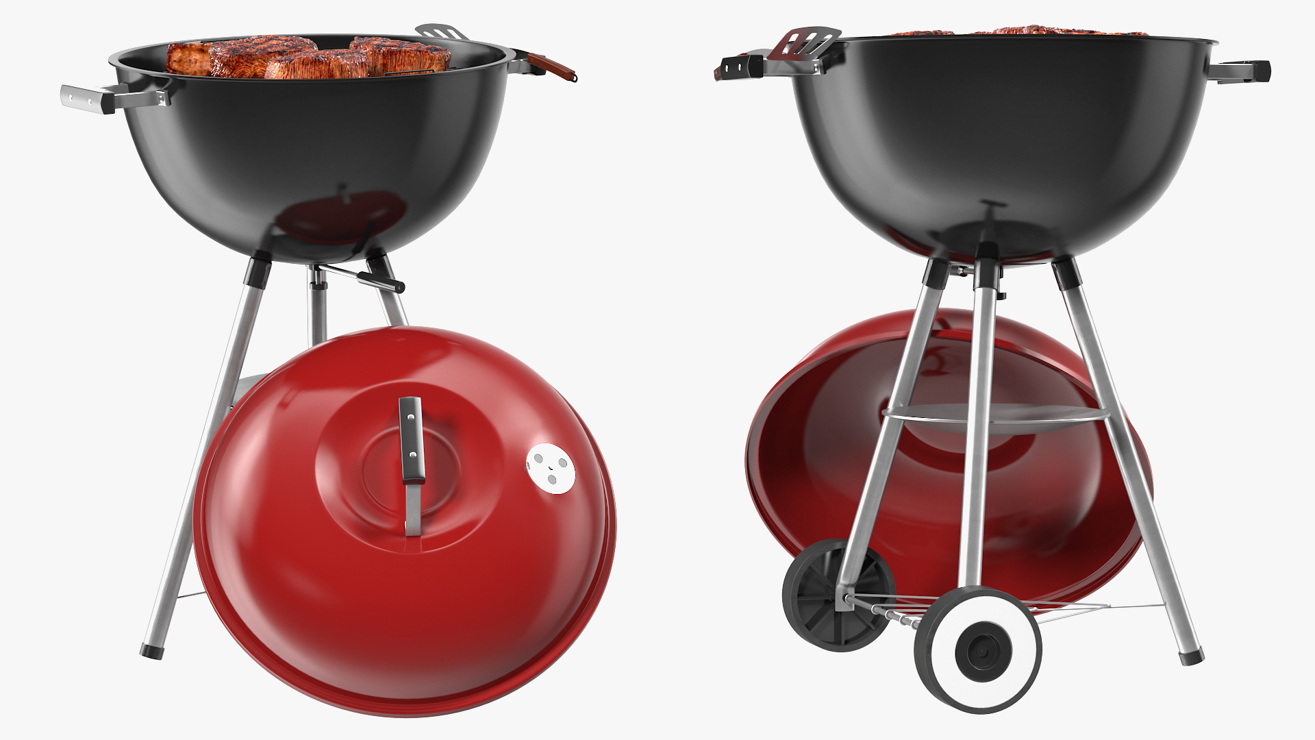 Kettle Grill with Meat 3D