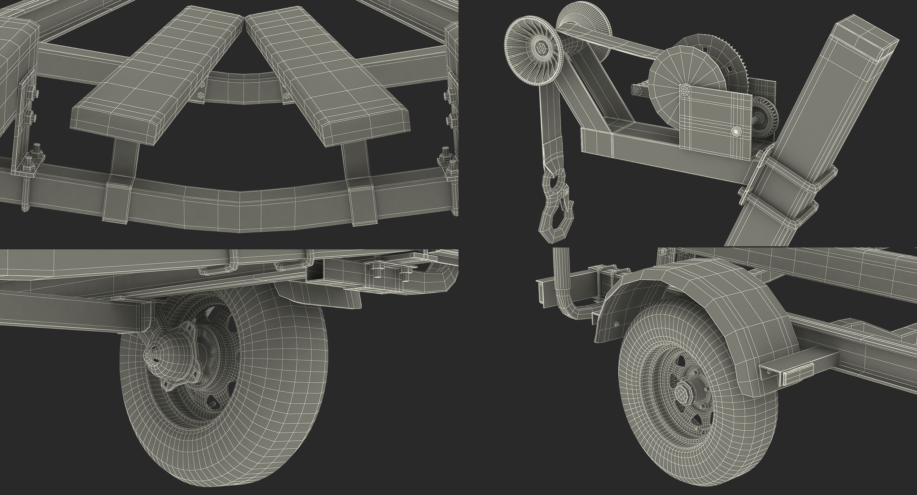 Boat Trailer Skid Type 3D