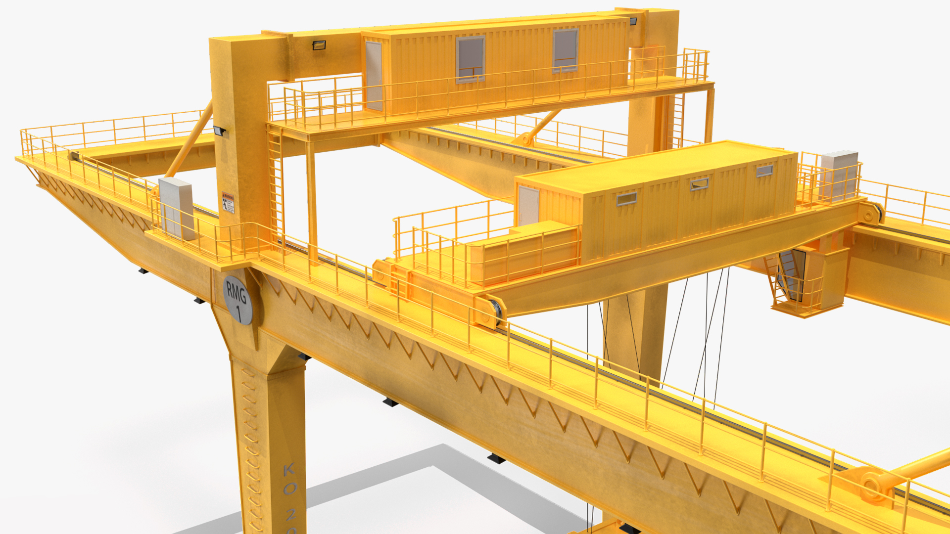 Rail Mounted Gantry Crane Rigged 3D