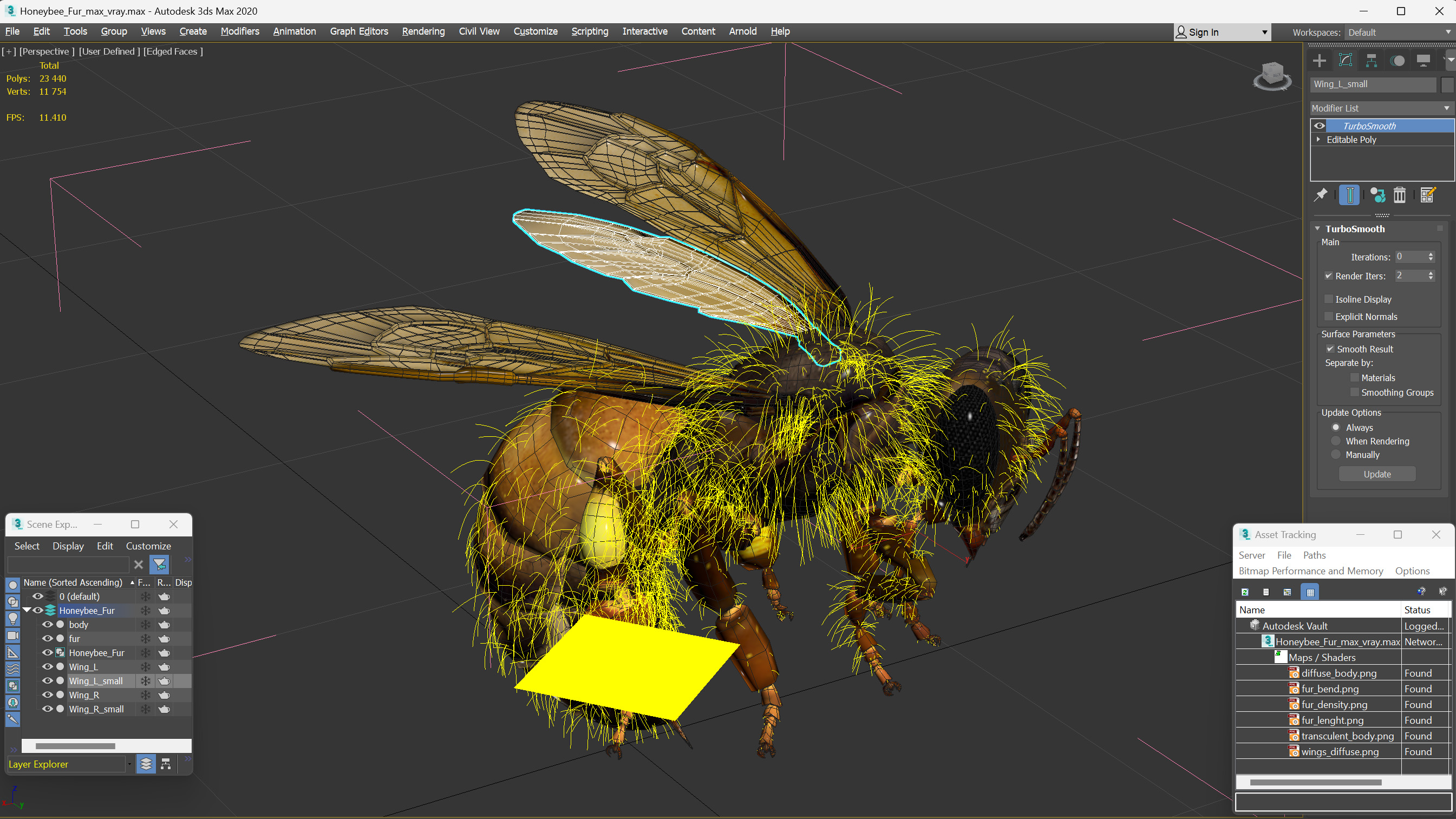 Honeybee Fur 3D