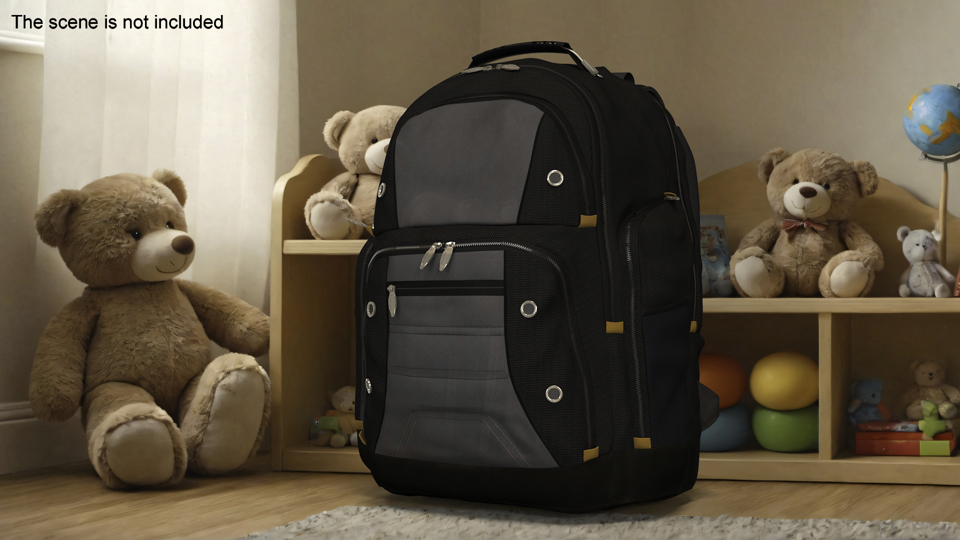 Casual Backpack with Multiple Pockets 3D