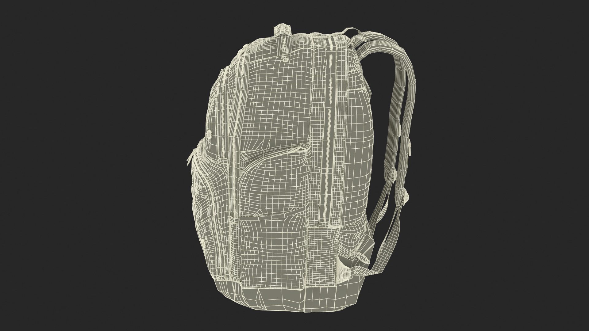 Casual Backpack with Multiple Pockets 3D