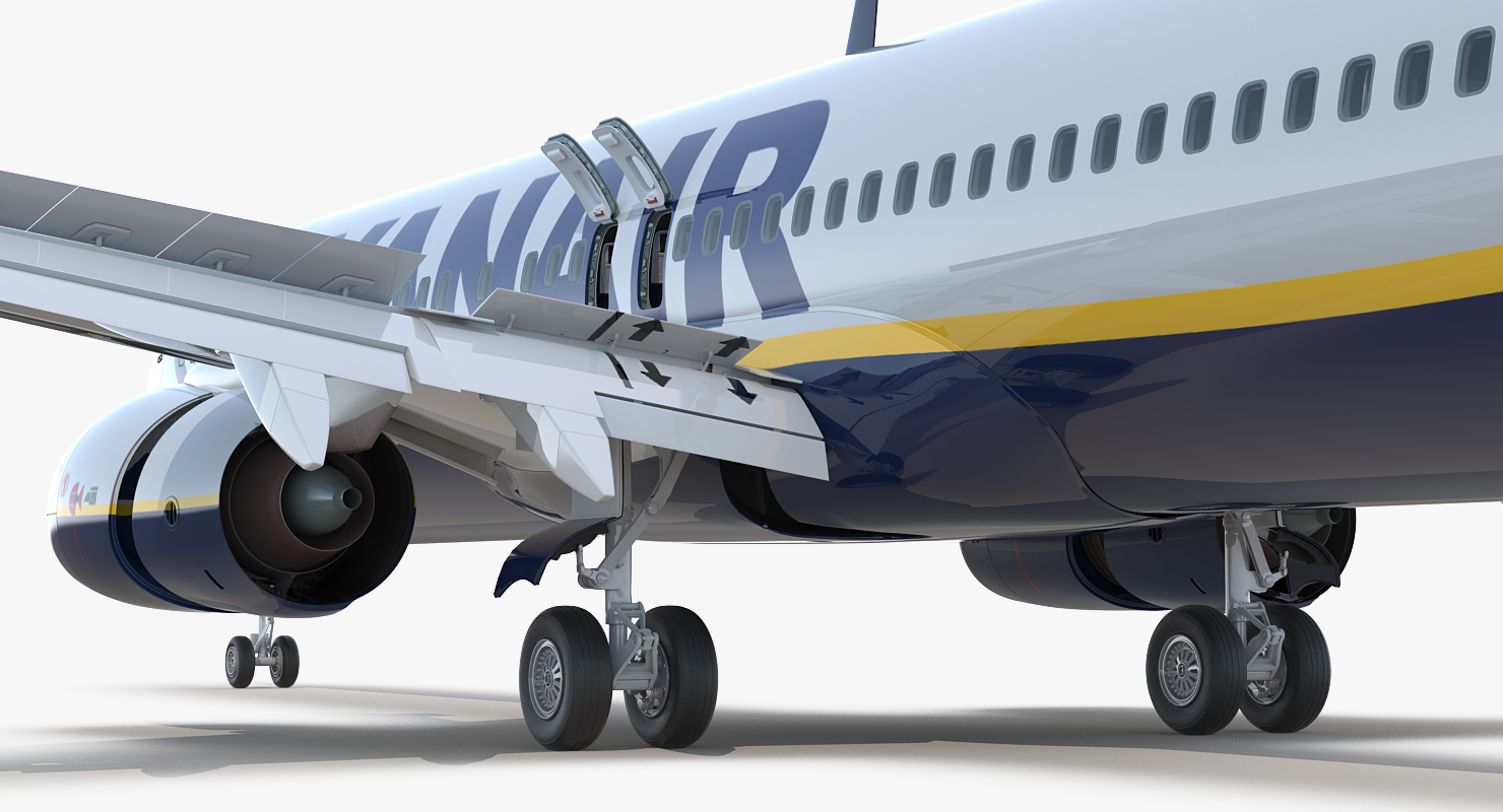 3D Boeing 737 900 ER Ryanair with Cabin Rigged model