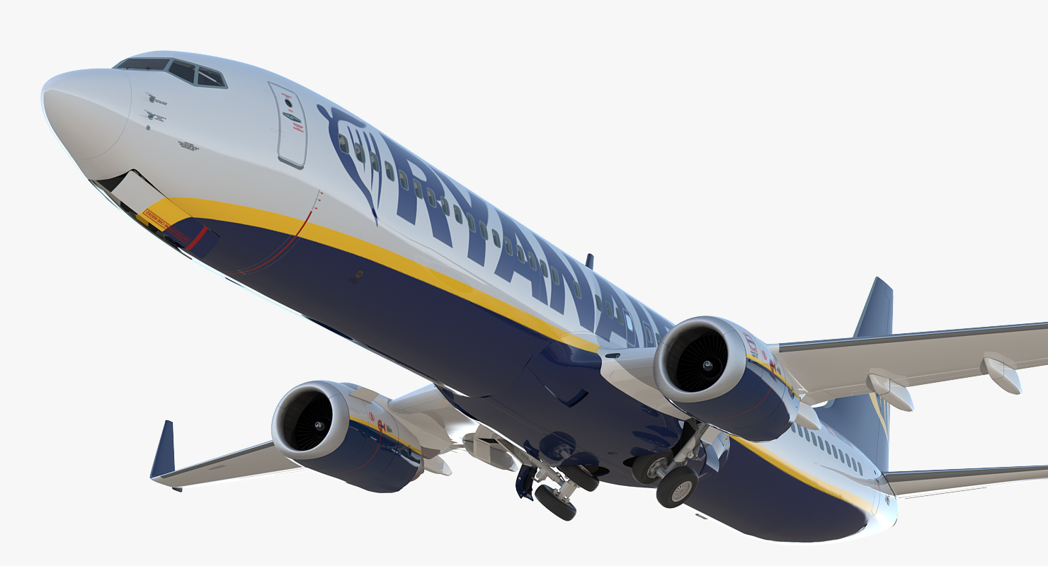 3D Boeing 737 900 ER Ryanair with Cabin Rigged model