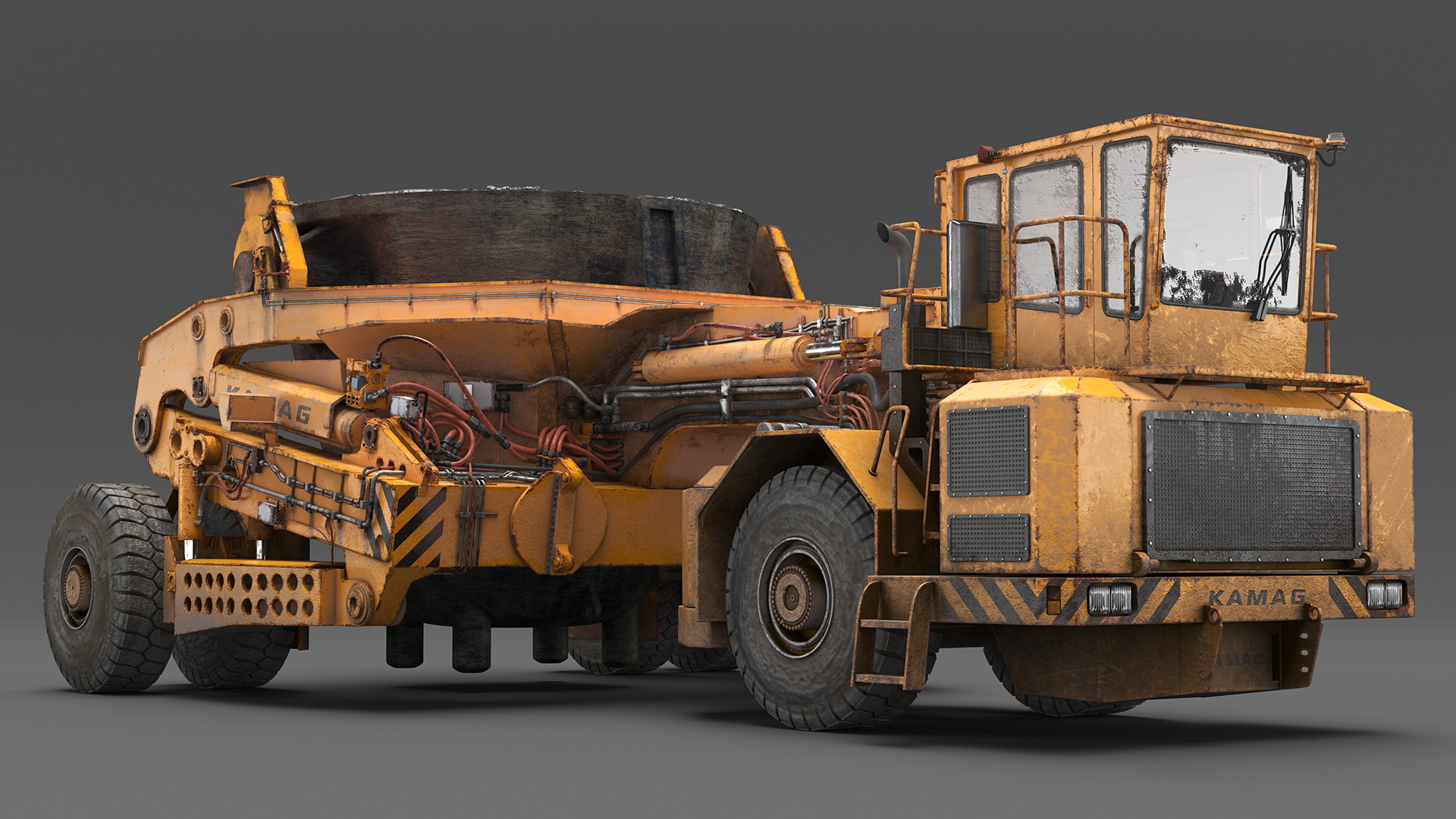 KAMAG Slag Transporter Used Rigged 3D model